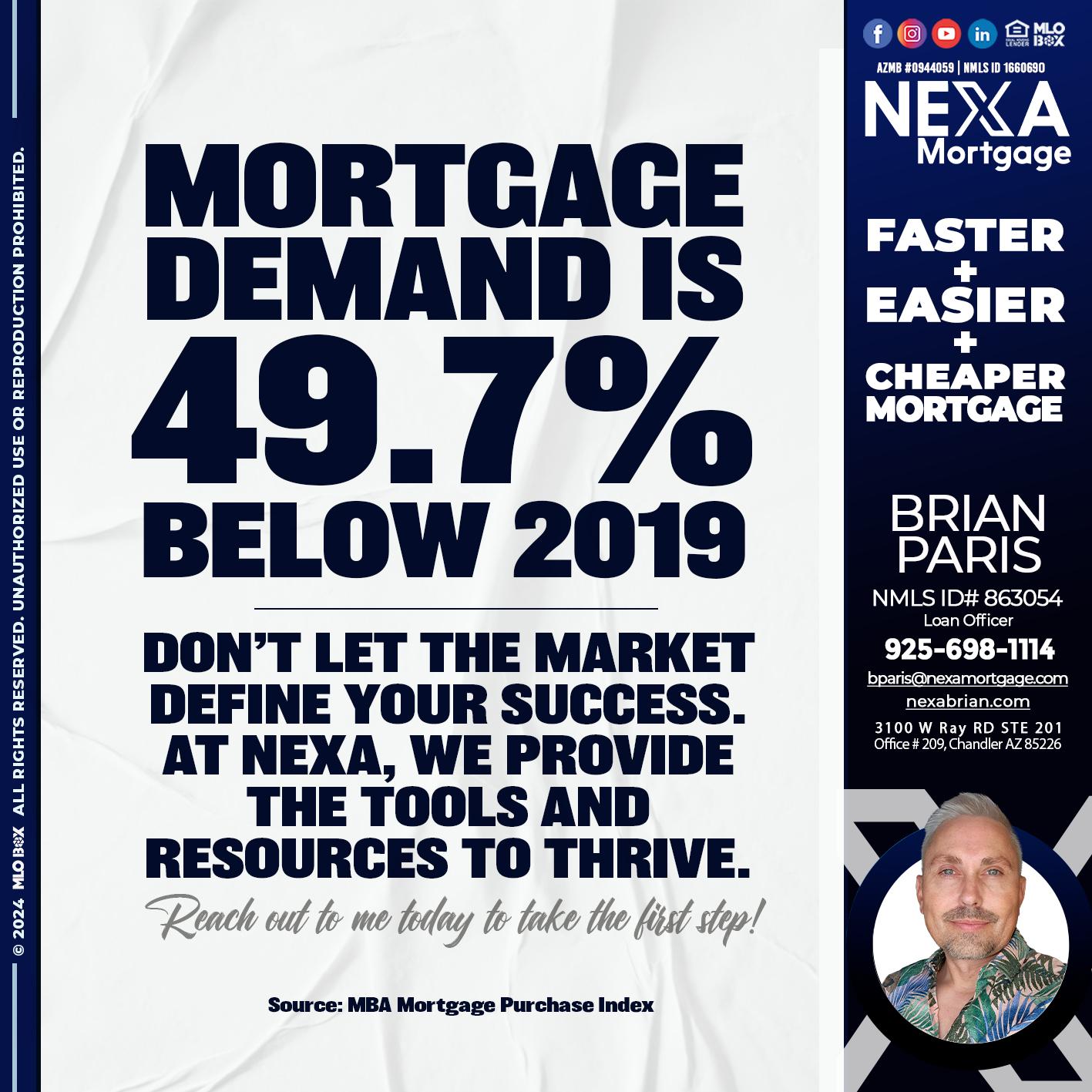 MORTGAGE DEMAN IS - Brian Paris -Loan Officer