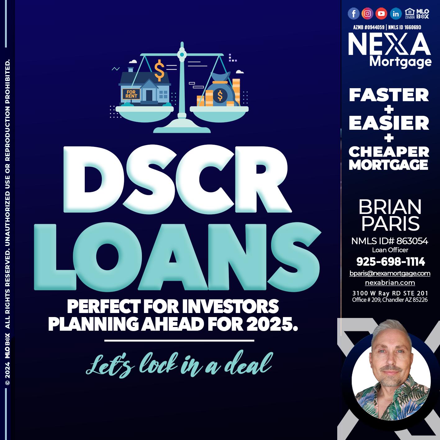 DSCR LOANS - Brian Paris -Loan Officer