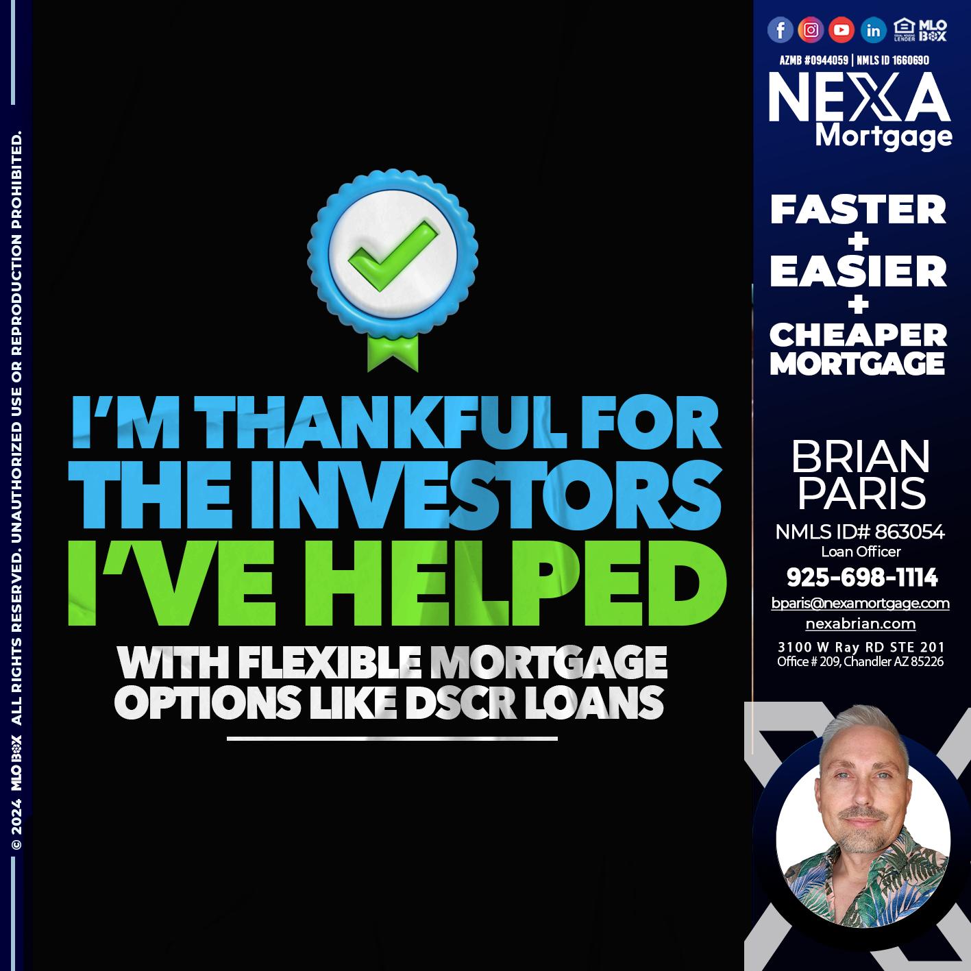 IM THANKFULL - Brian Paris -Loan Officer