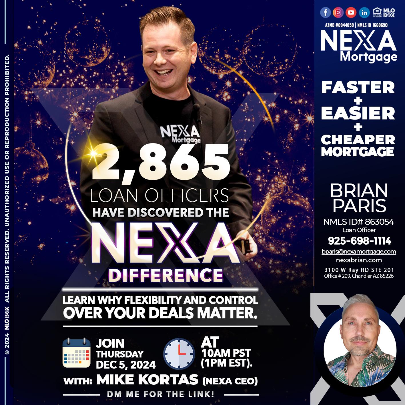 2,865 LOAN OFFICERS - Brian Paris -Loan Officer