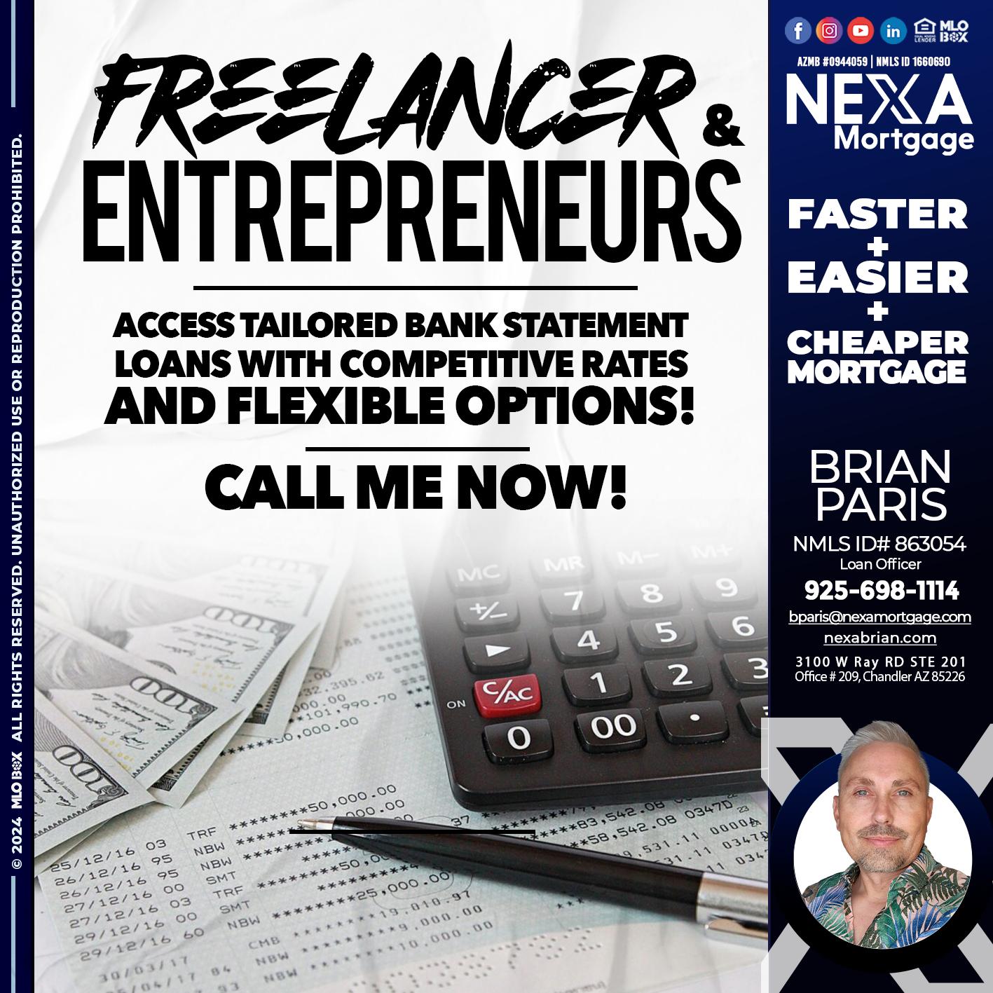 freelancer - Brian Paris -Loan Officer
