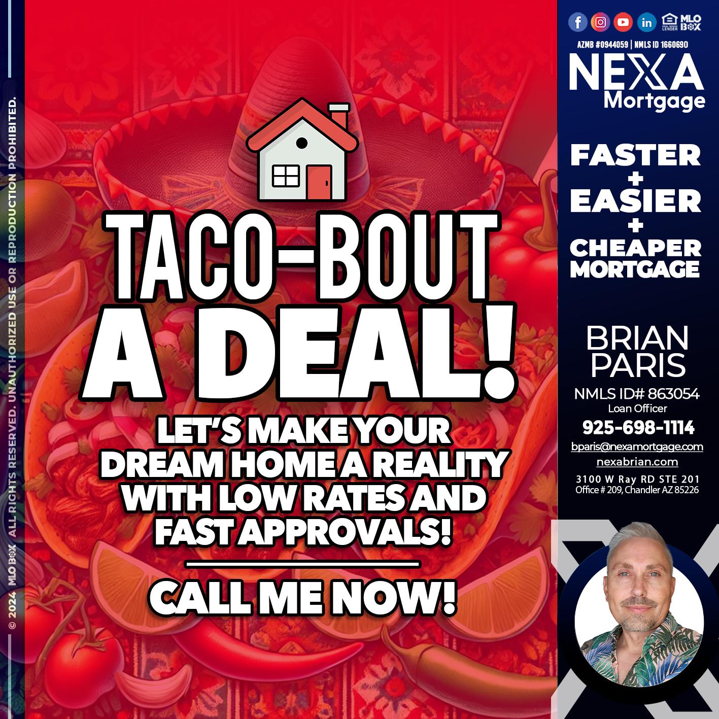 TACO-BOUT - Brian Paris -Loan Officer
