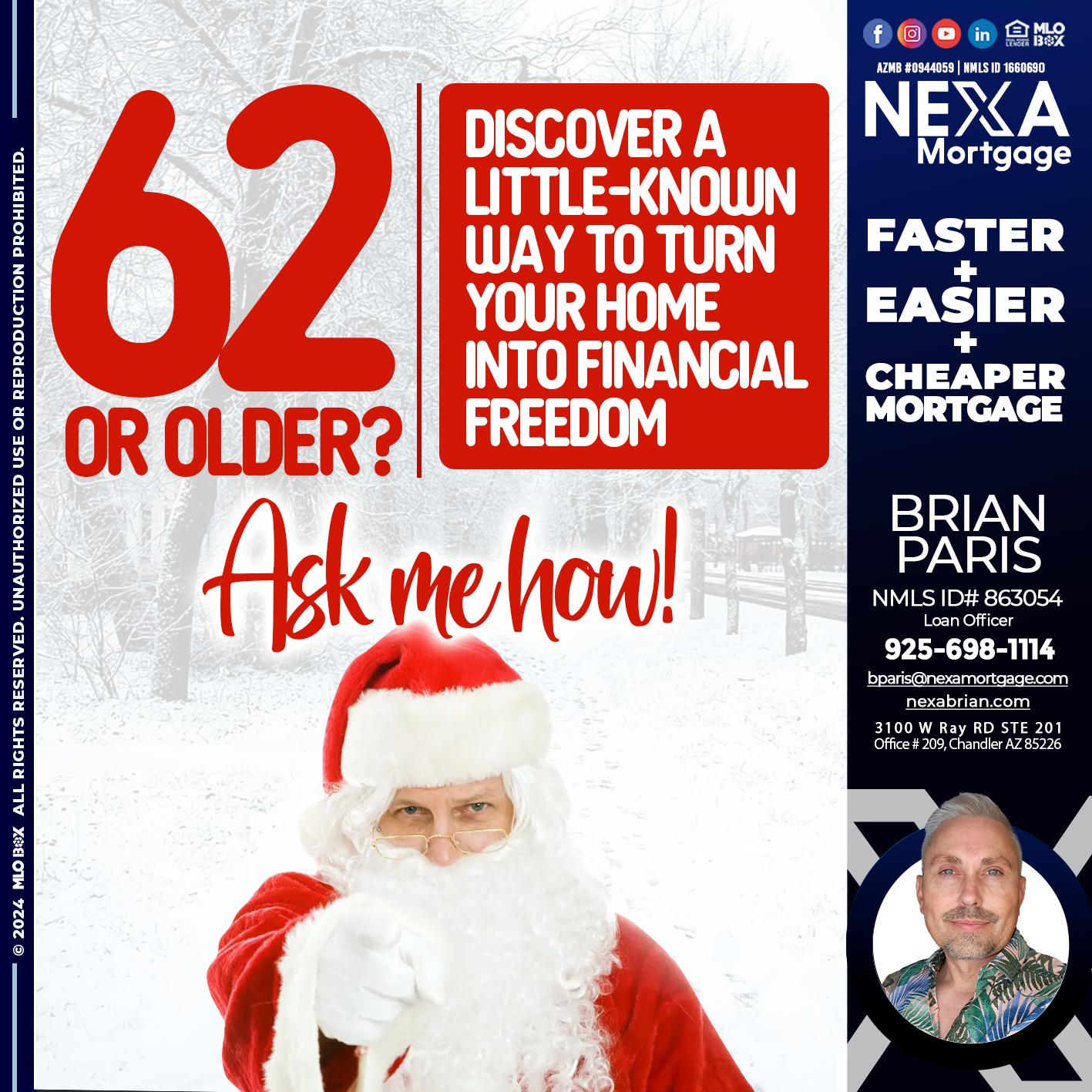 62 OR OLDER - Brian Paris -Loan Officer