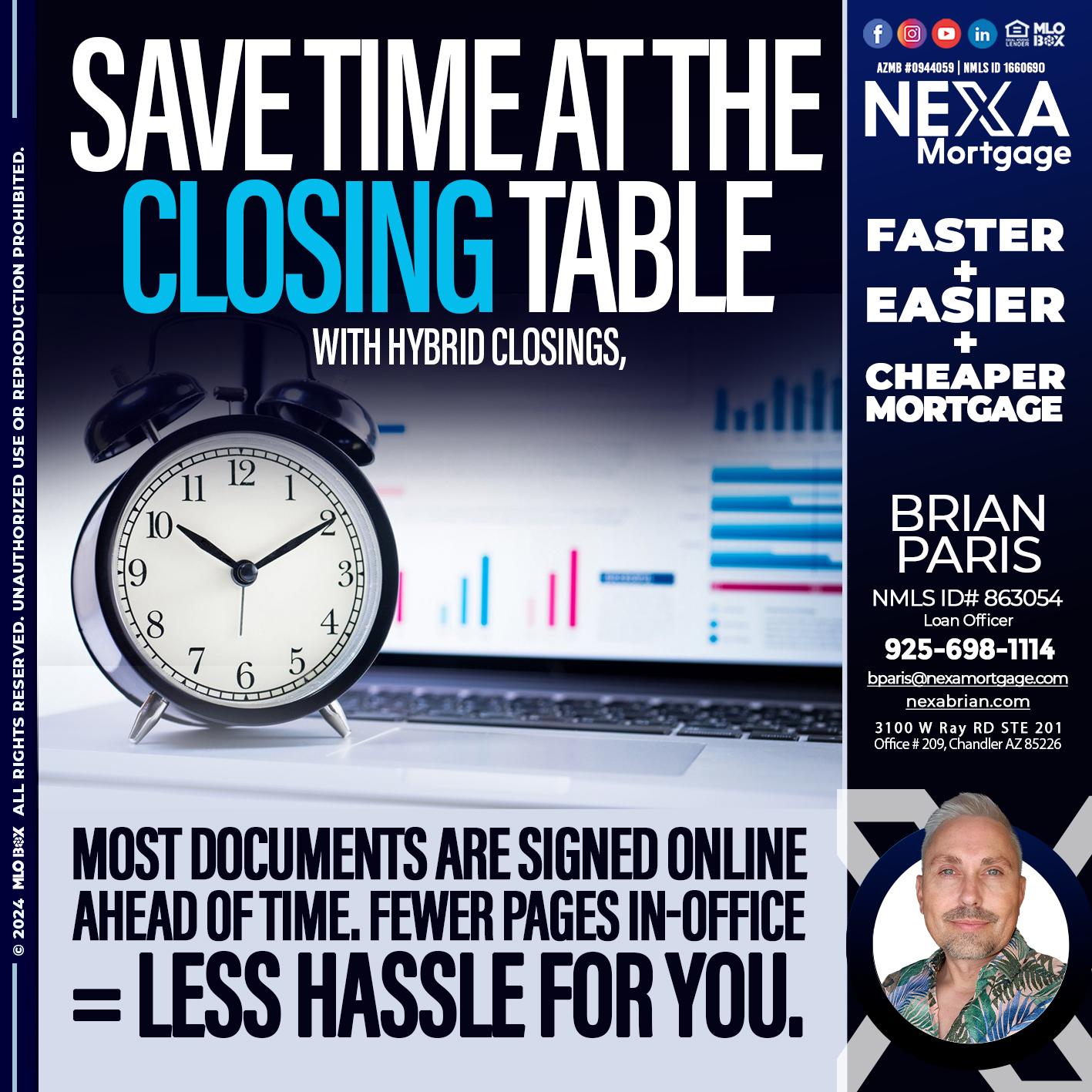 SAVE TIME - Brian Paris -Loan Officer