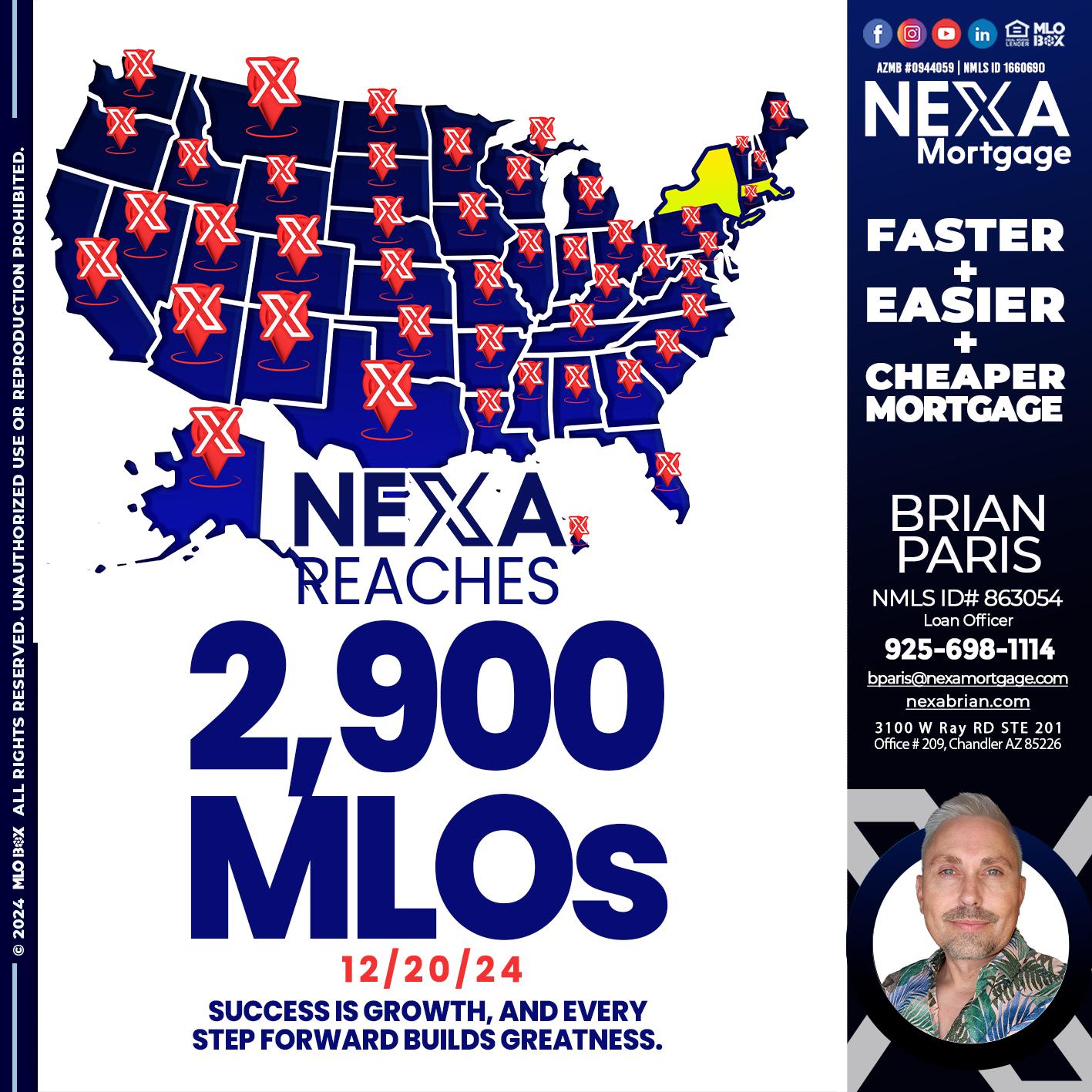 2900 MLOS - Brian Paris -Loan Officer