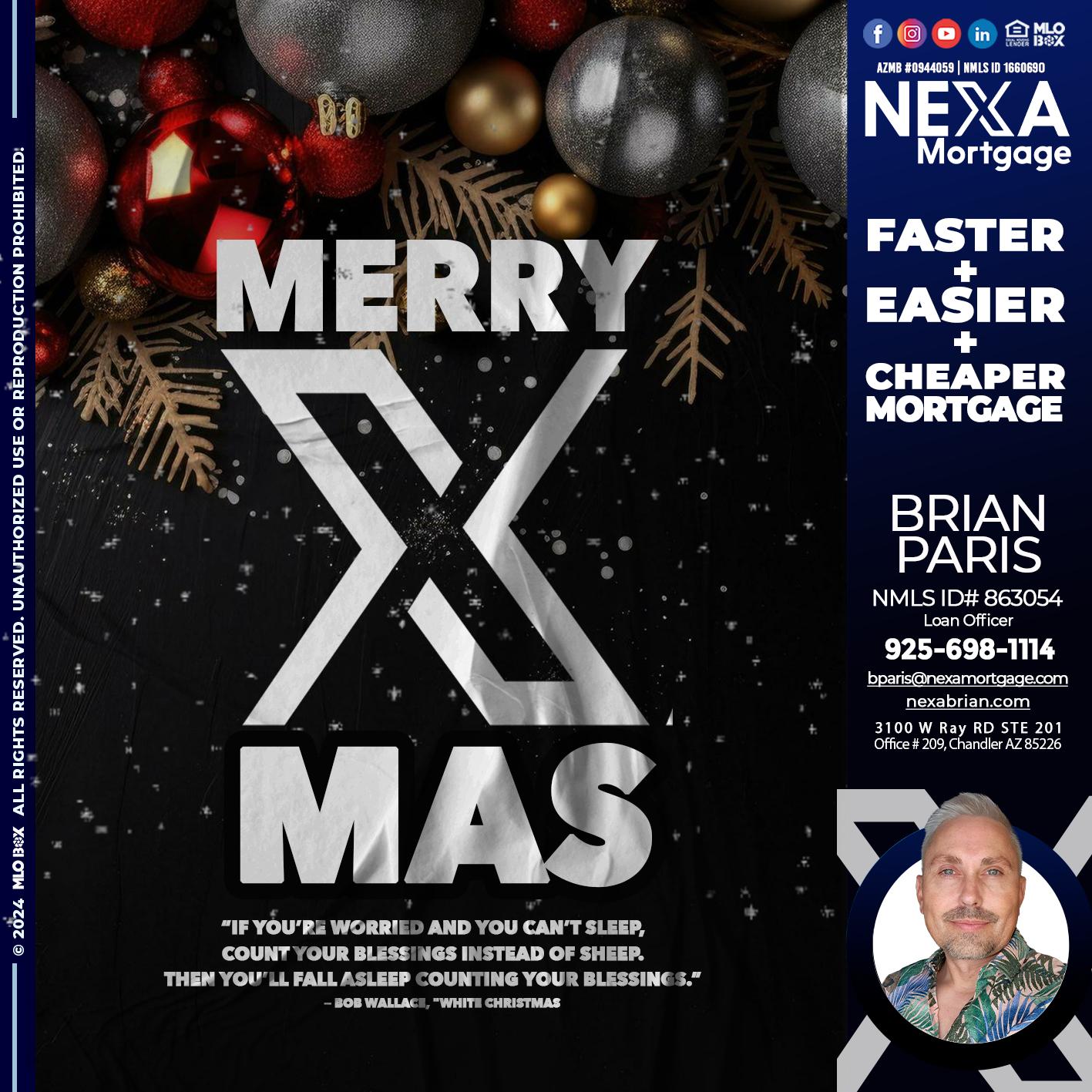 MERRY XMAS - Brian Paris -Loan Officer