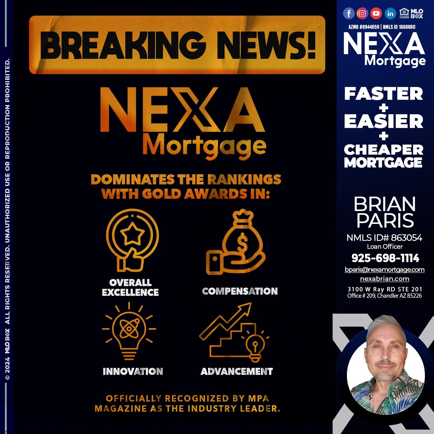 BREAKING NEWS - Brian Paris -Loan Officer