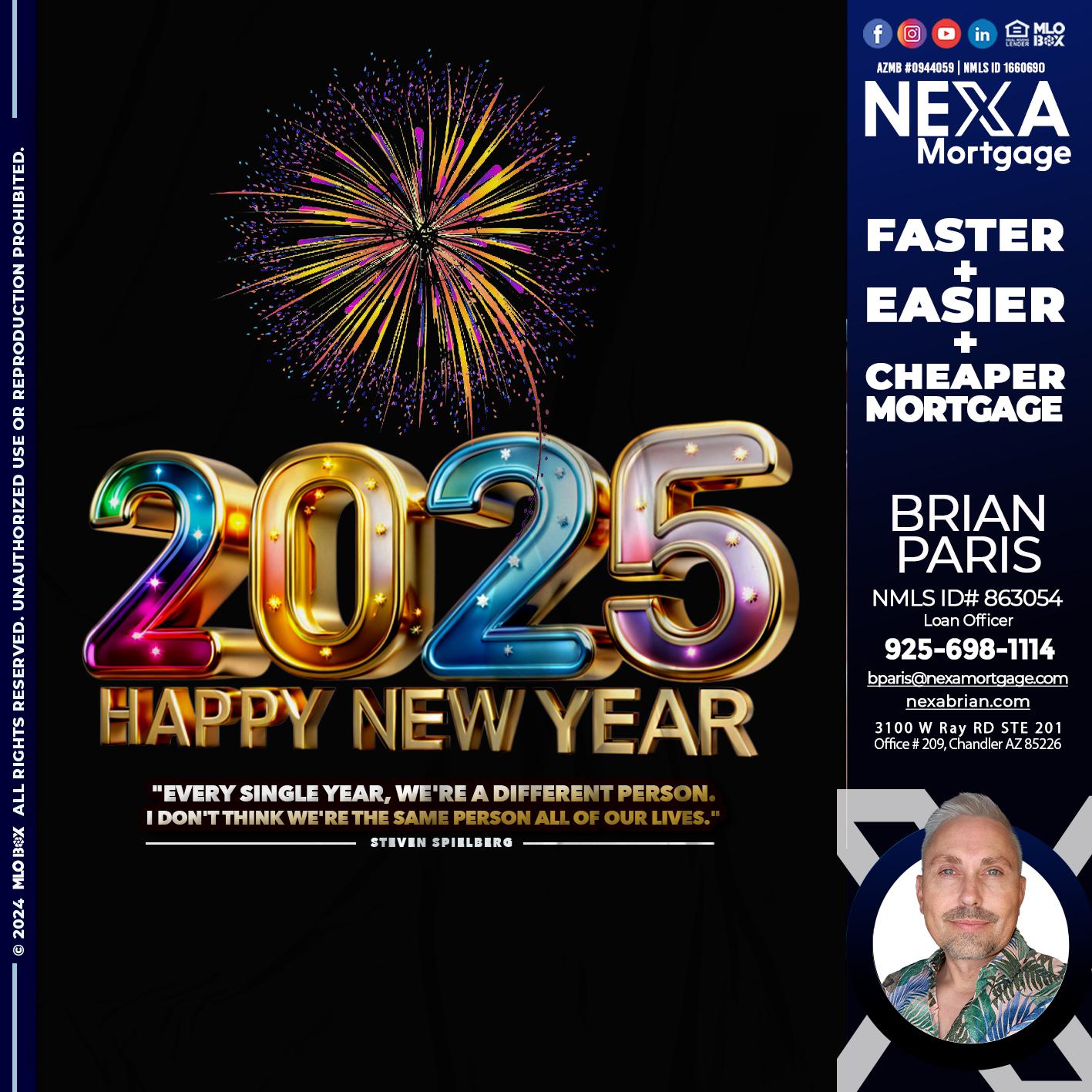 2025 HAPPY NEW YEAR - Brian Paris -Loan Officer