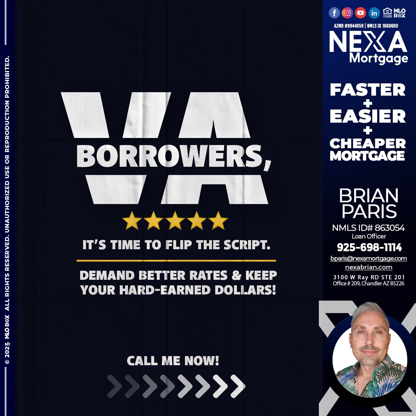 VA BORROWERS - Brian Paris -Loan Officer