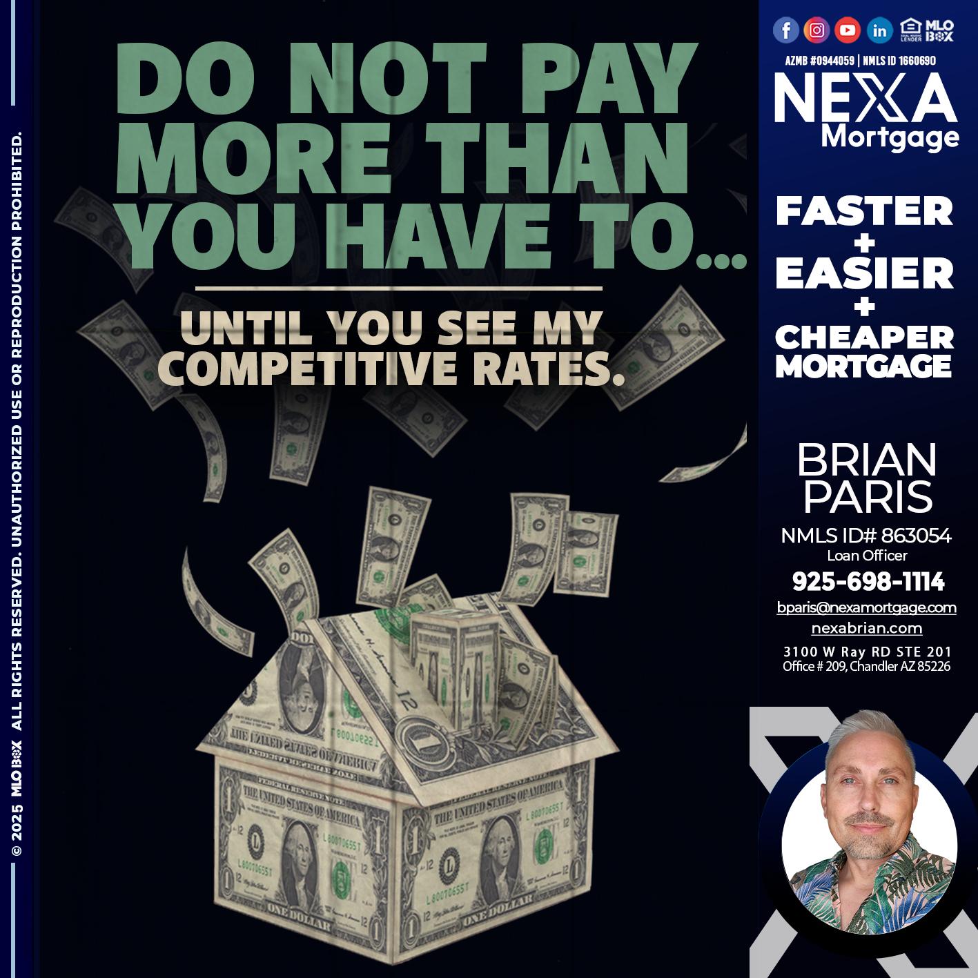 DO NOT PAY - Brian Paris -Loan Officer