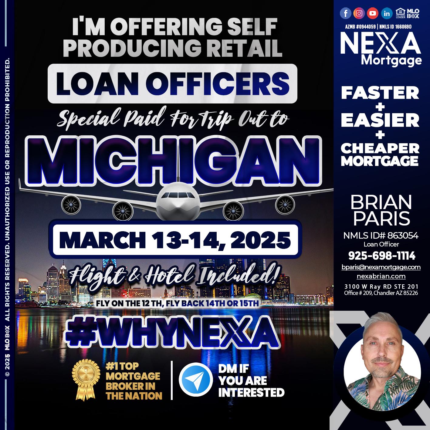 MICHIGAN TRIP - Brian Paris -Loan Officer