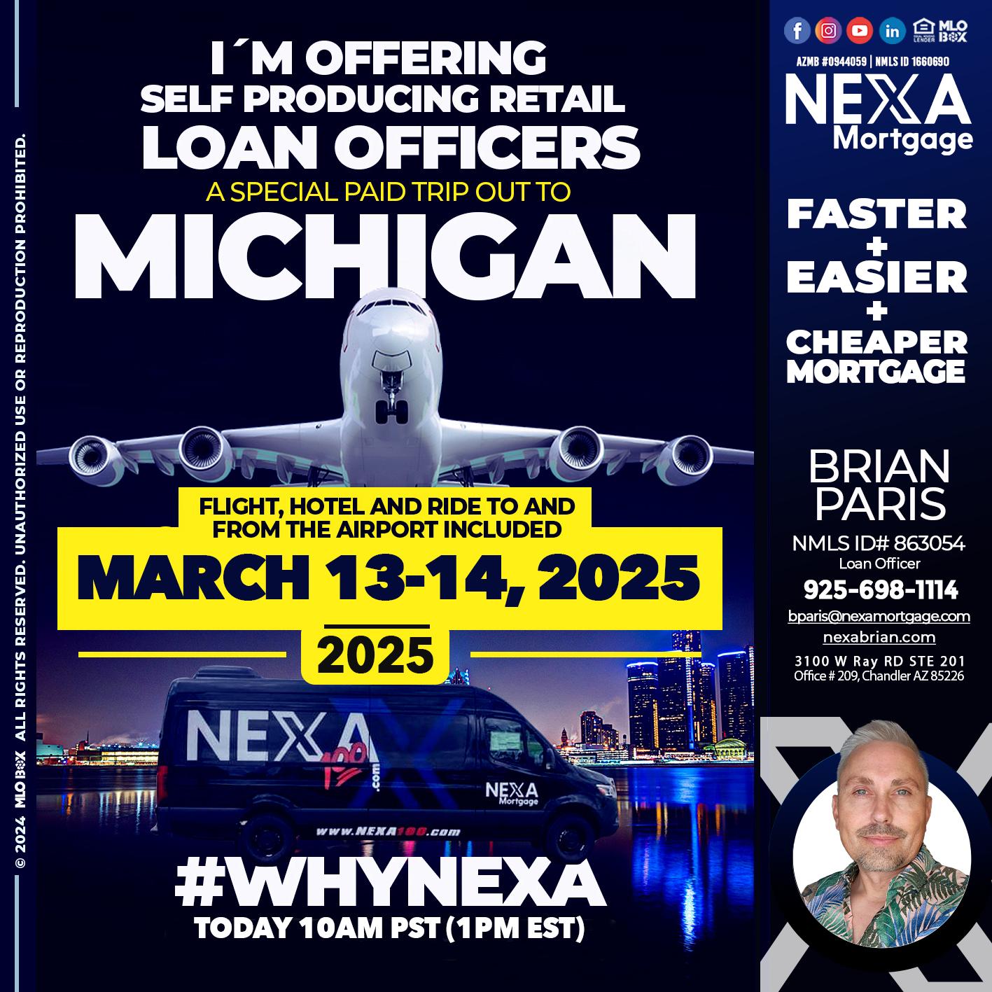 MICHIGAN TRIP - Brian Paris -Loan Officer