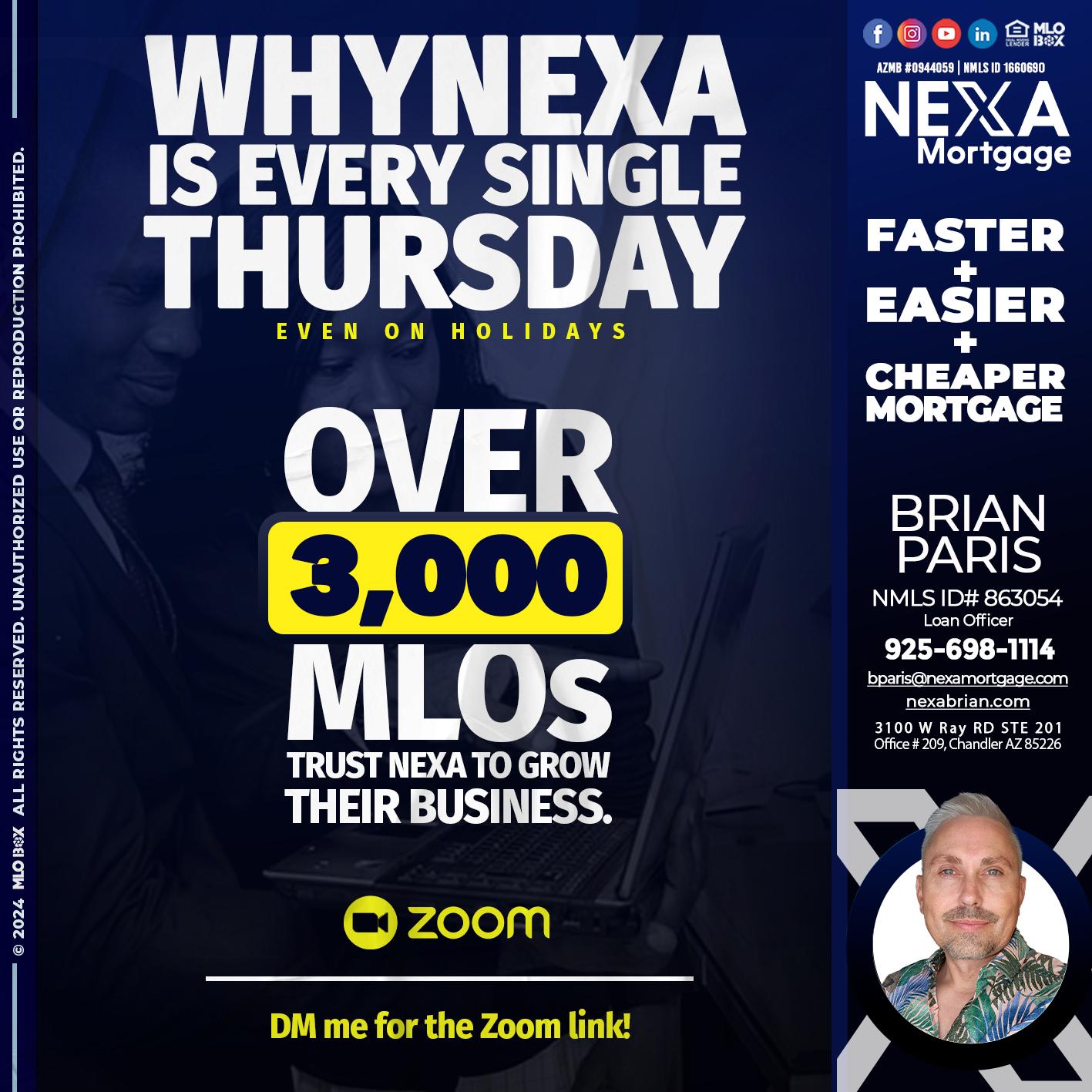 why NEXA - Brian Paris -Loan Officer