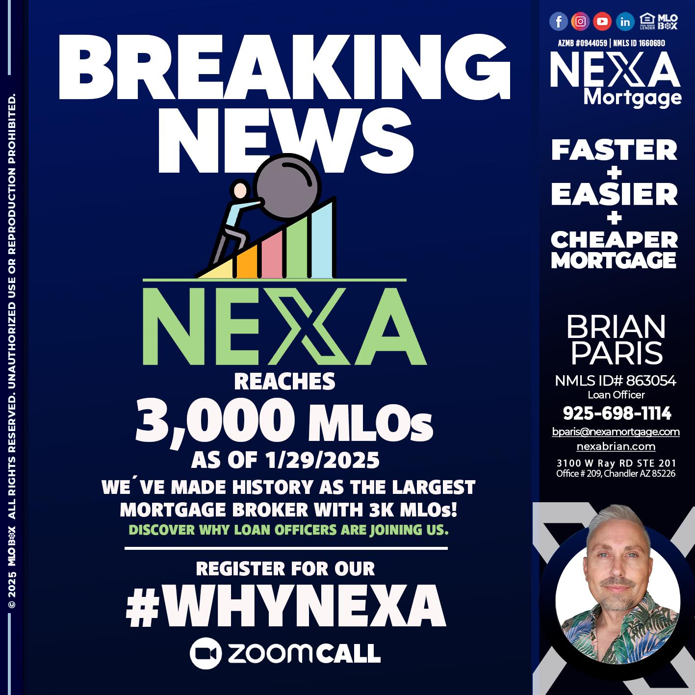 BREAKING NEWS - Brian Paris -Loan Officer