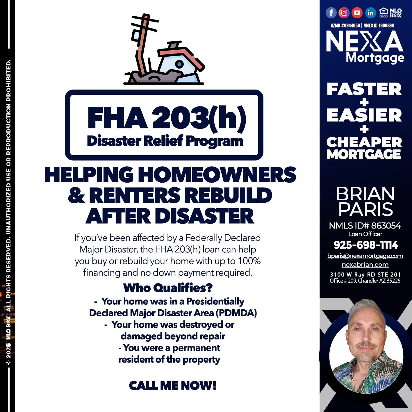 FHA - Brian Paris -Loan Officer