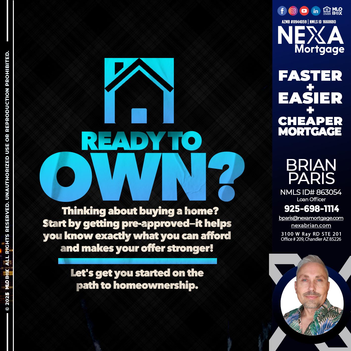 READY TO OWN - Brian Paris -Loan Officer