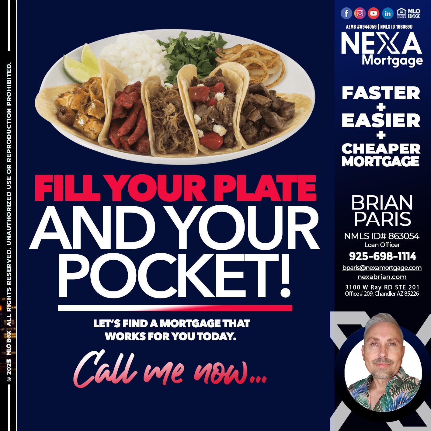 FILL YOUR PLATE - Brian Paris -Loan Officer