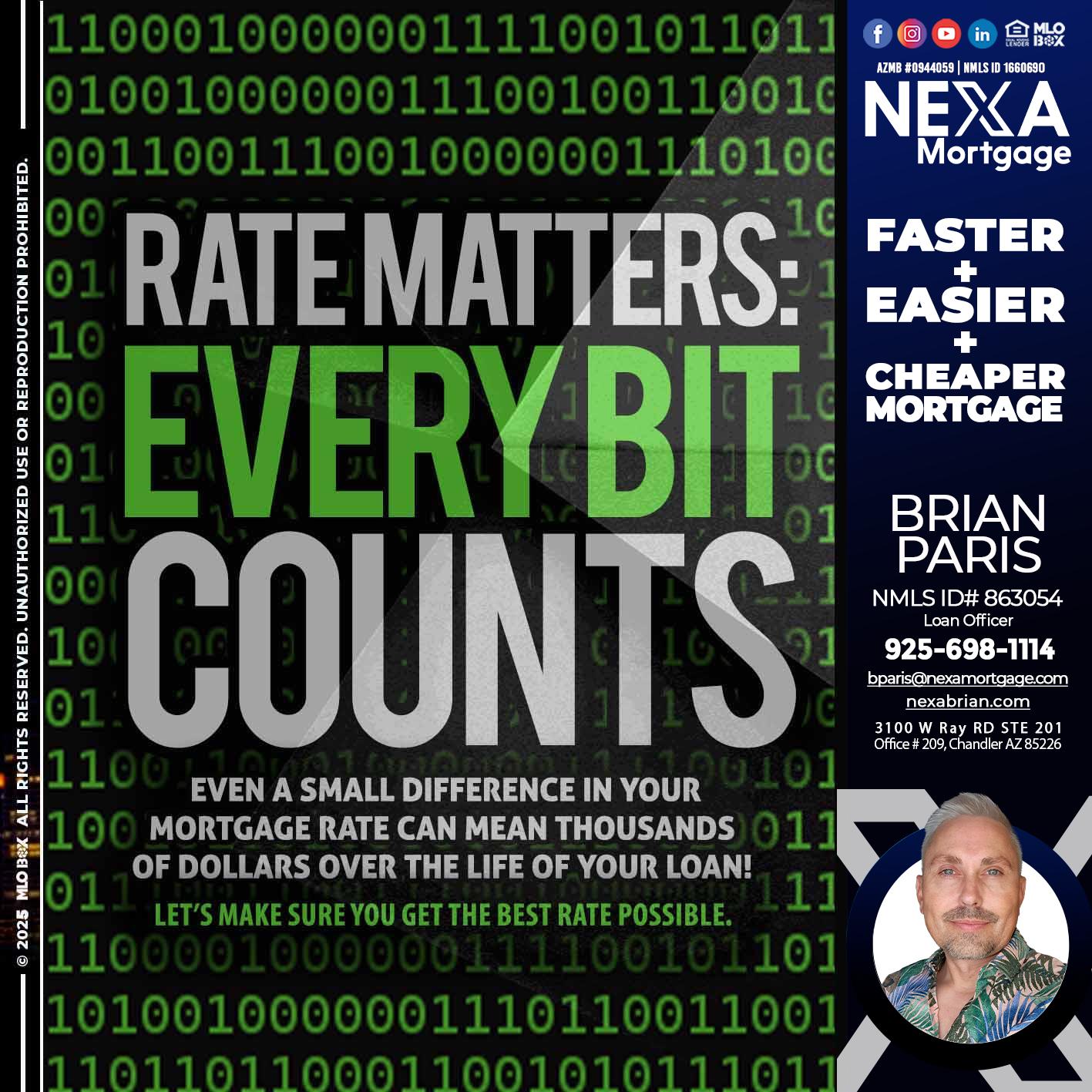 RATES MATTERS - Brian Paris -Loan Officer