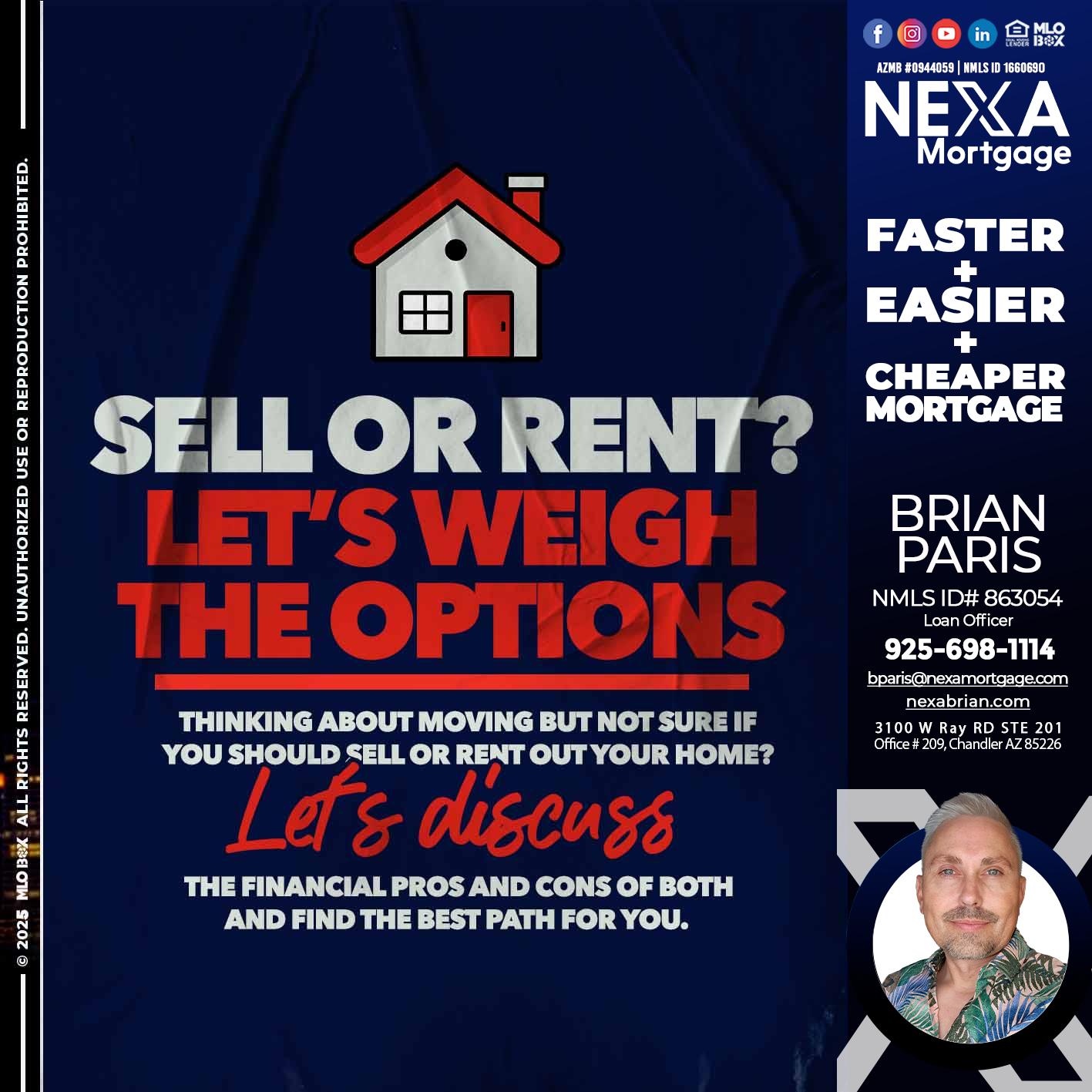 SELL OR RENT? - Brian Paris -Loan Officer