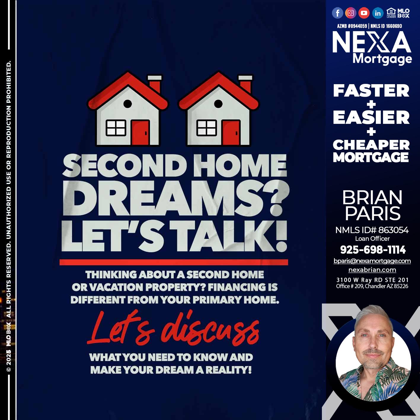 second home dreams? - Brian Paris -Loan Officer