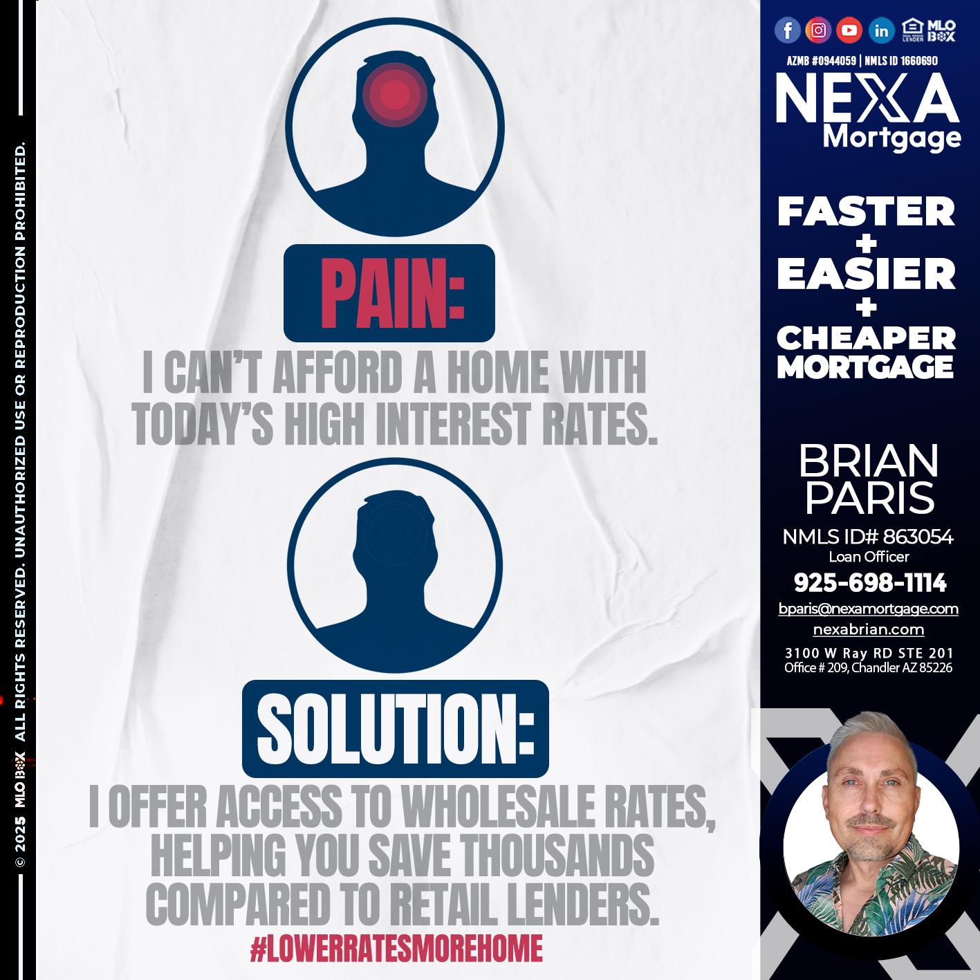 PAIN-SOLUTION - Brian Paris -Loan Officer