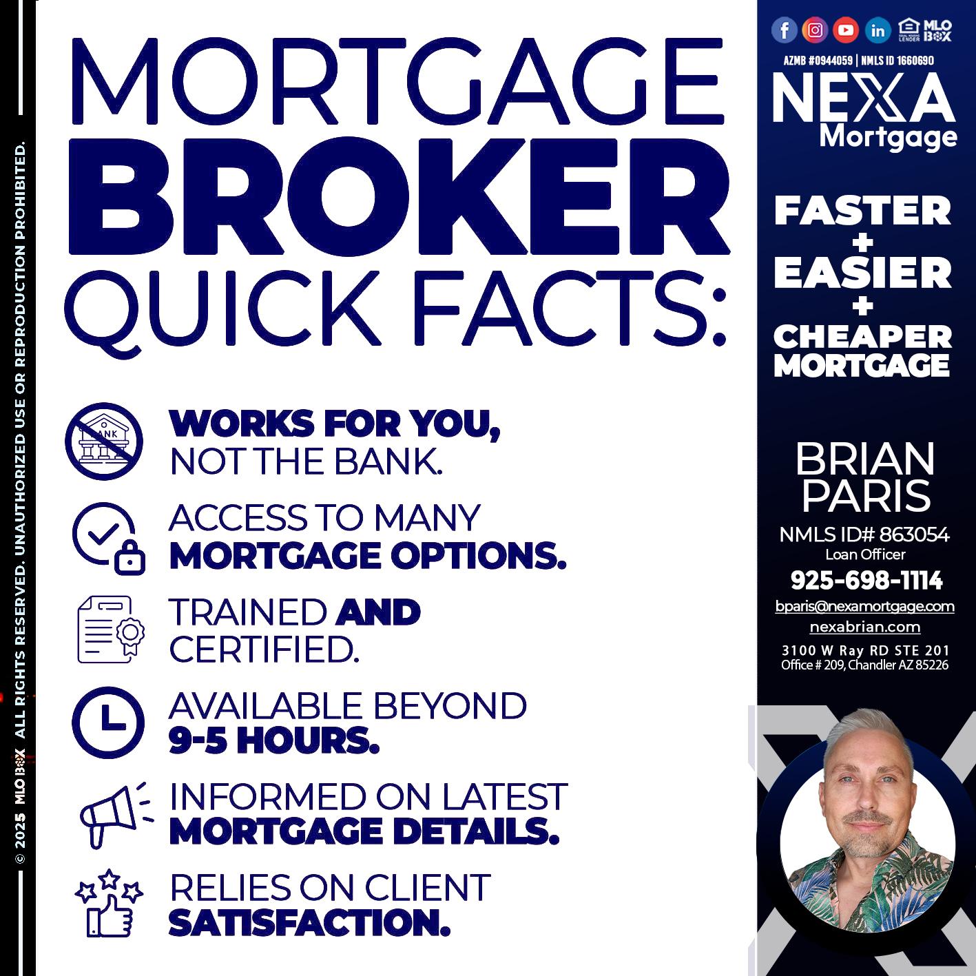 MORTGAGE BROKER - Brian Paris -Loan Officer