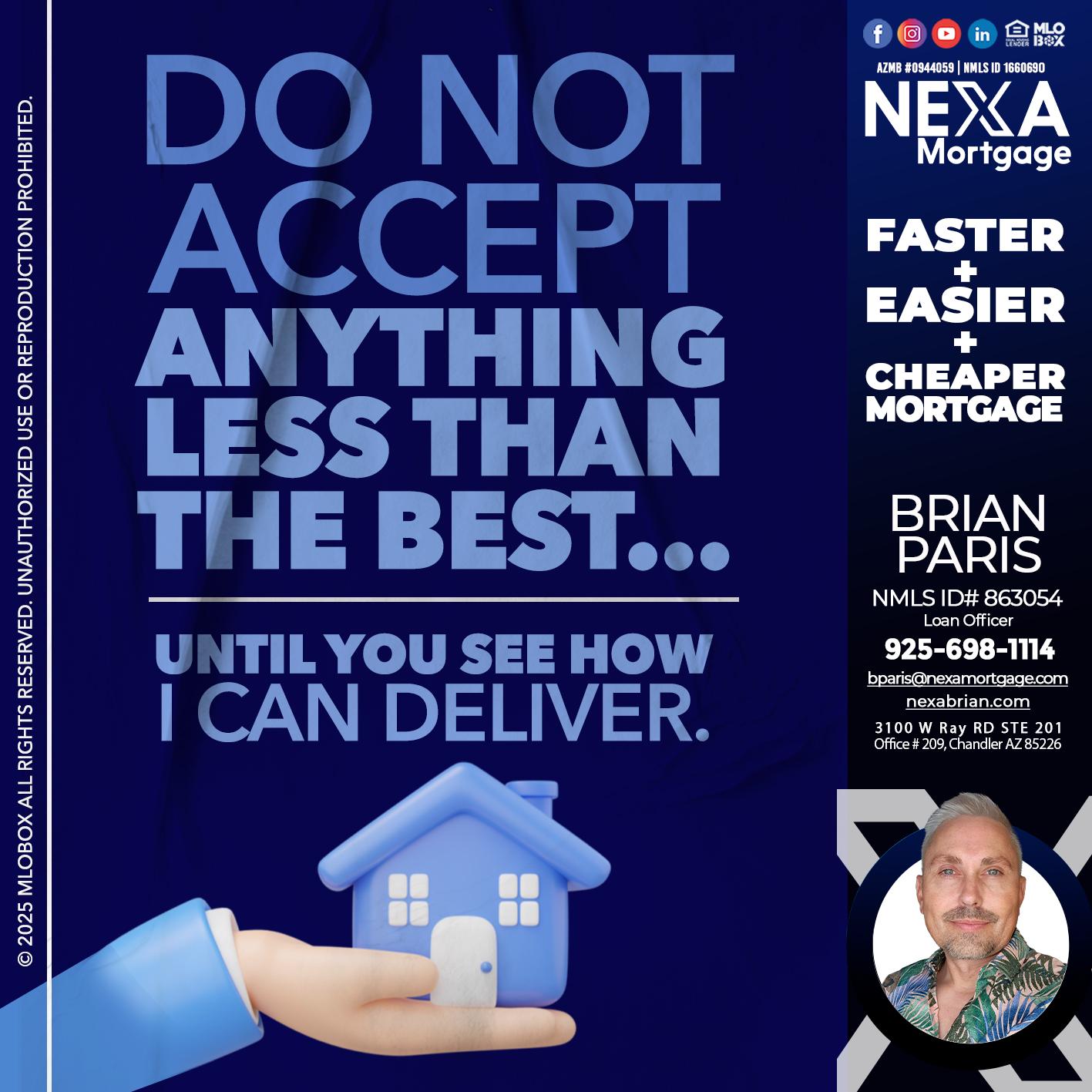 DO NOT ACCEPT - Brian Paris -Loan Officer