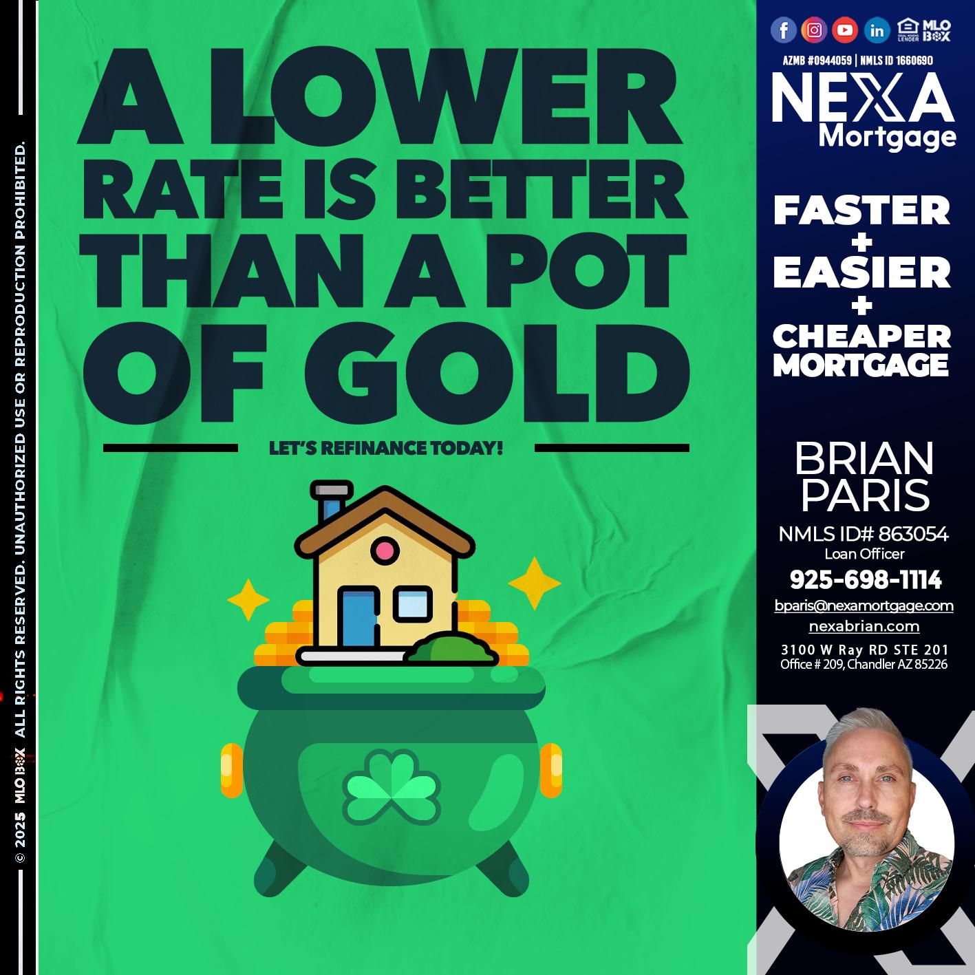 A LOWER RATE - Brian Paris -Loan Officer
