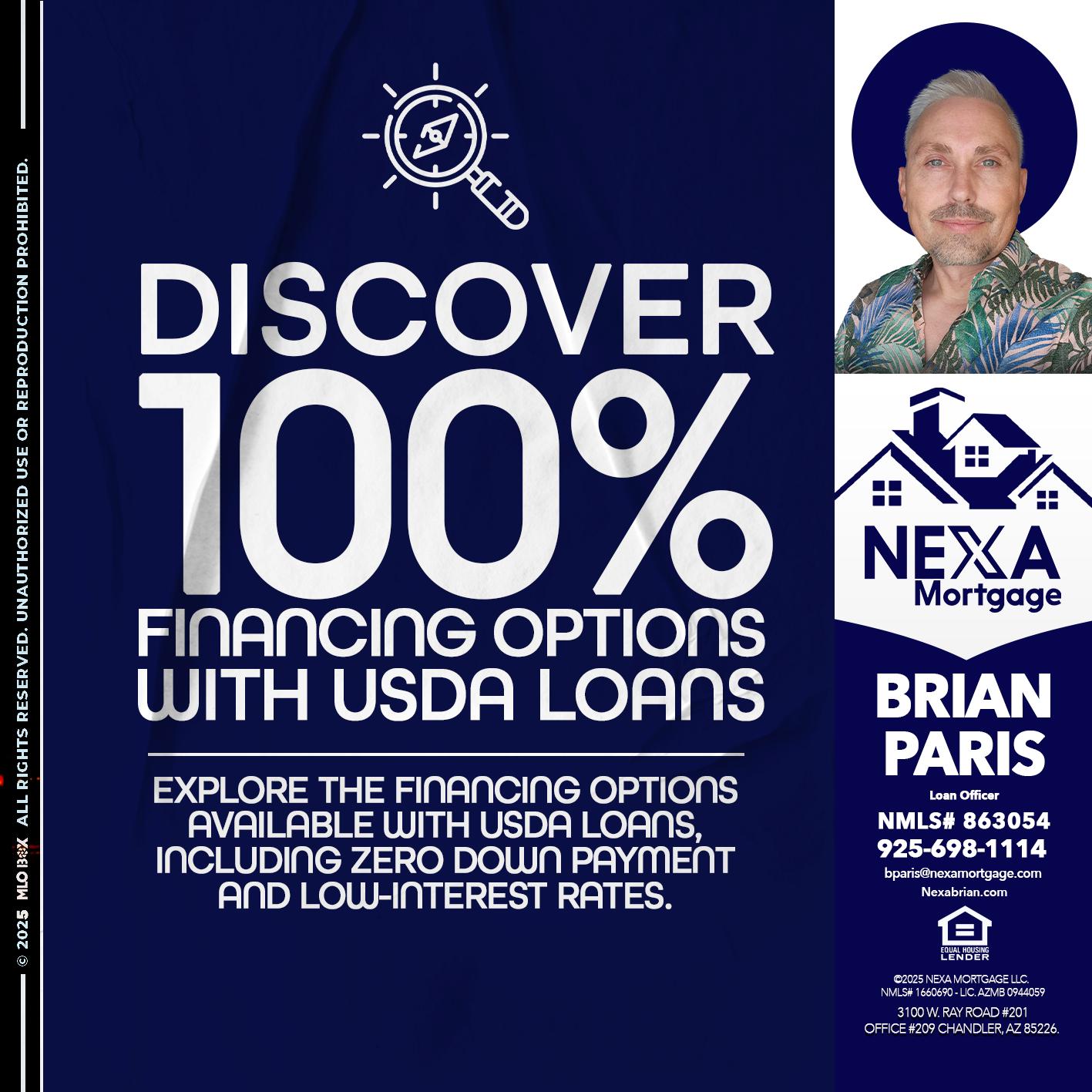 DISCOVER 100% - Brian Paris -Loan Officer