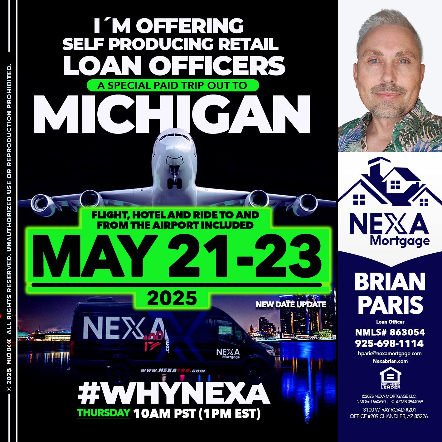 MICHIGAN TRIP - Brian Paris -Loan Officer