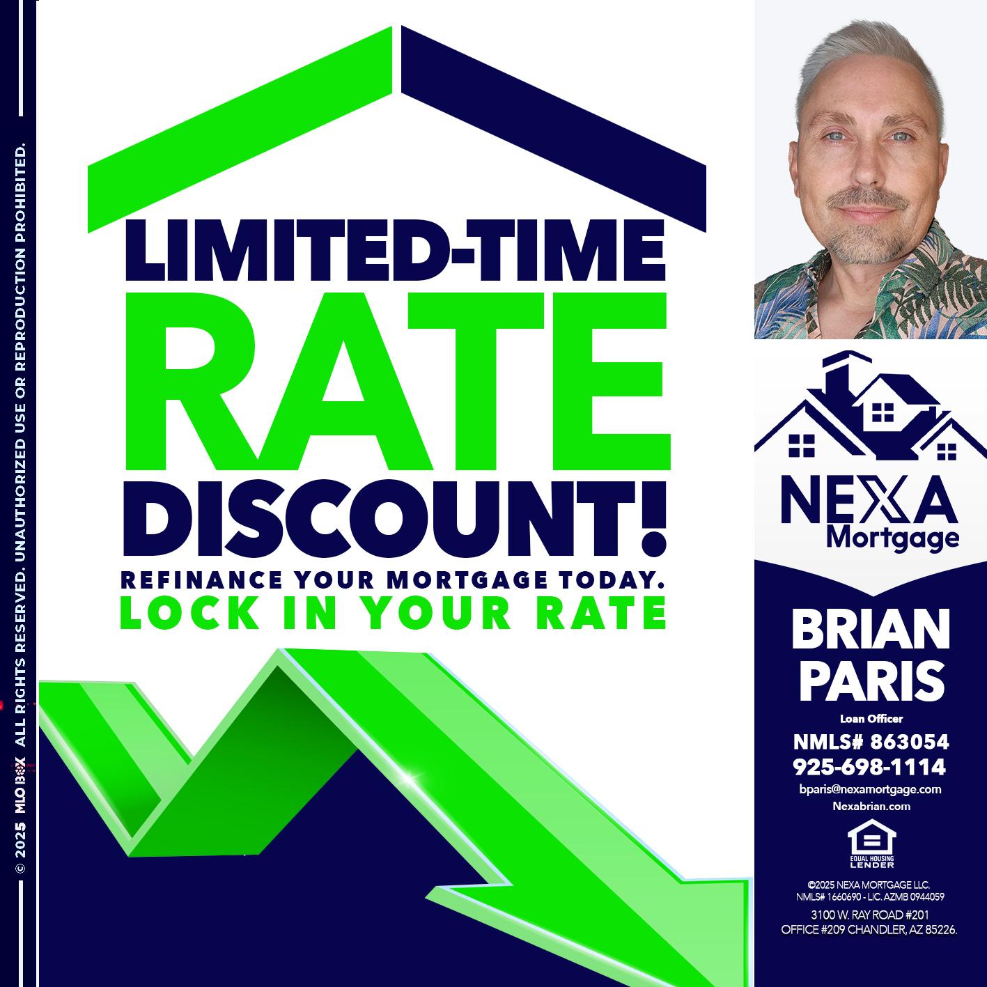 LIMITED TIME - Brian Paris -Loan Officer