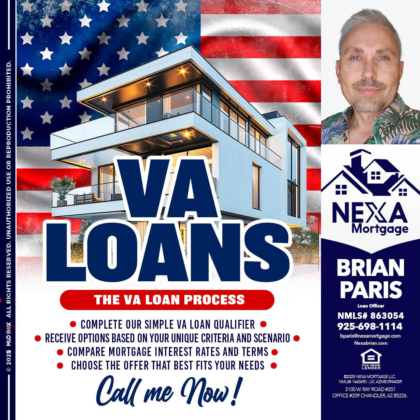 VA LOANS - Brian Paris -Loan Officer