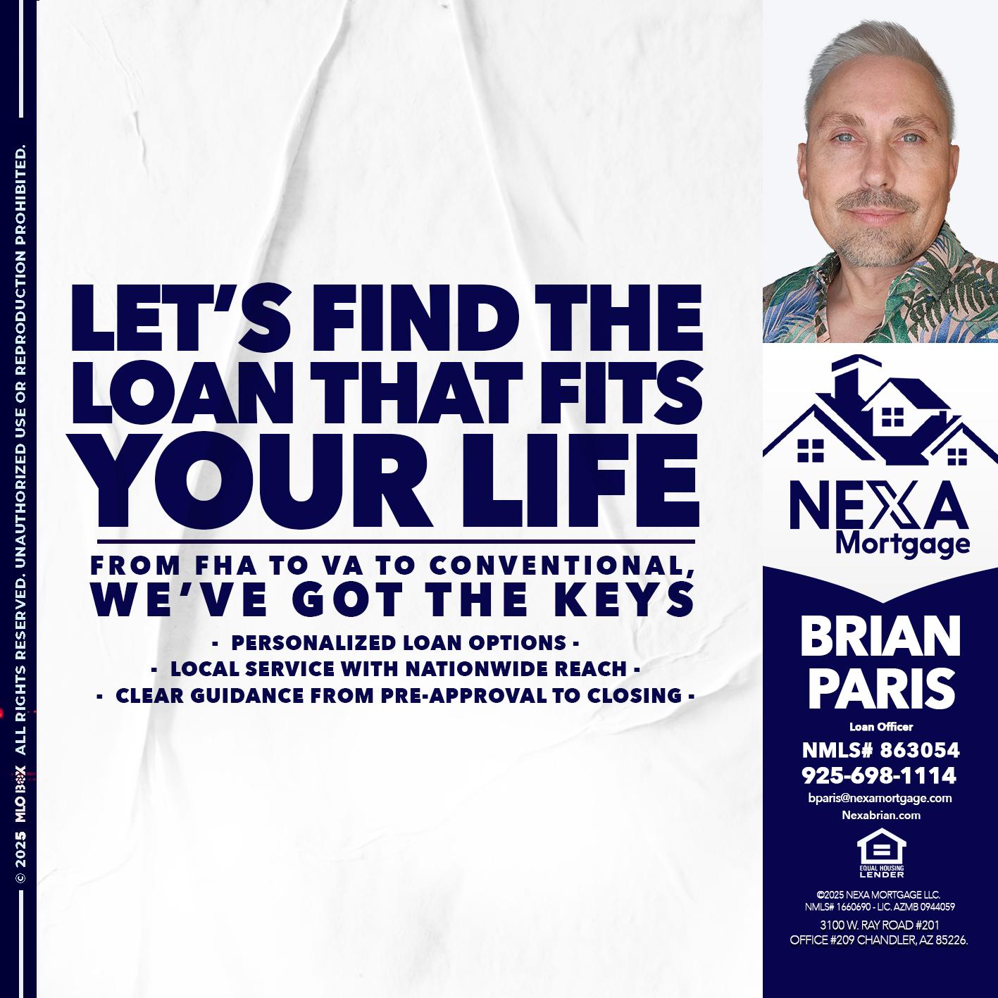 LETS FIND - Brian Paris -Loan Officer