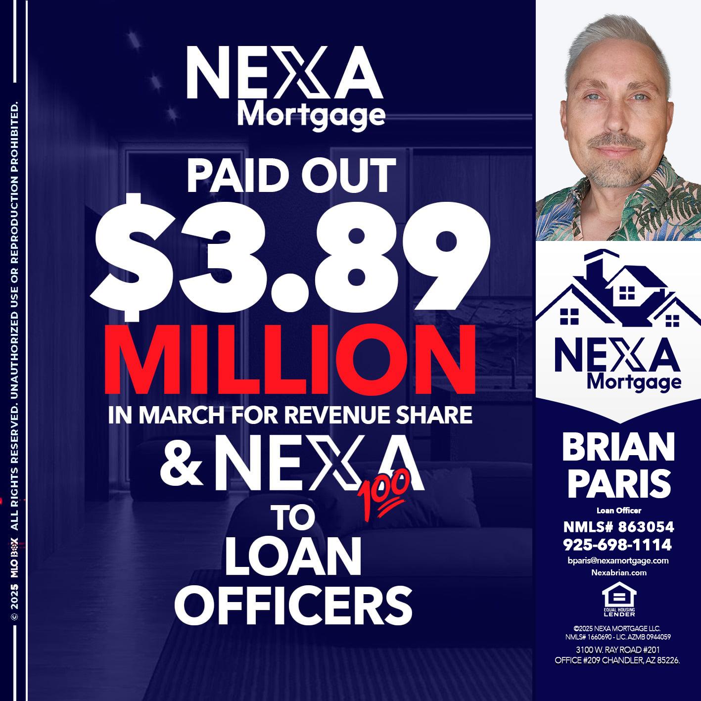 NEXA PAID OUT - Brian Paris -Loan Officer