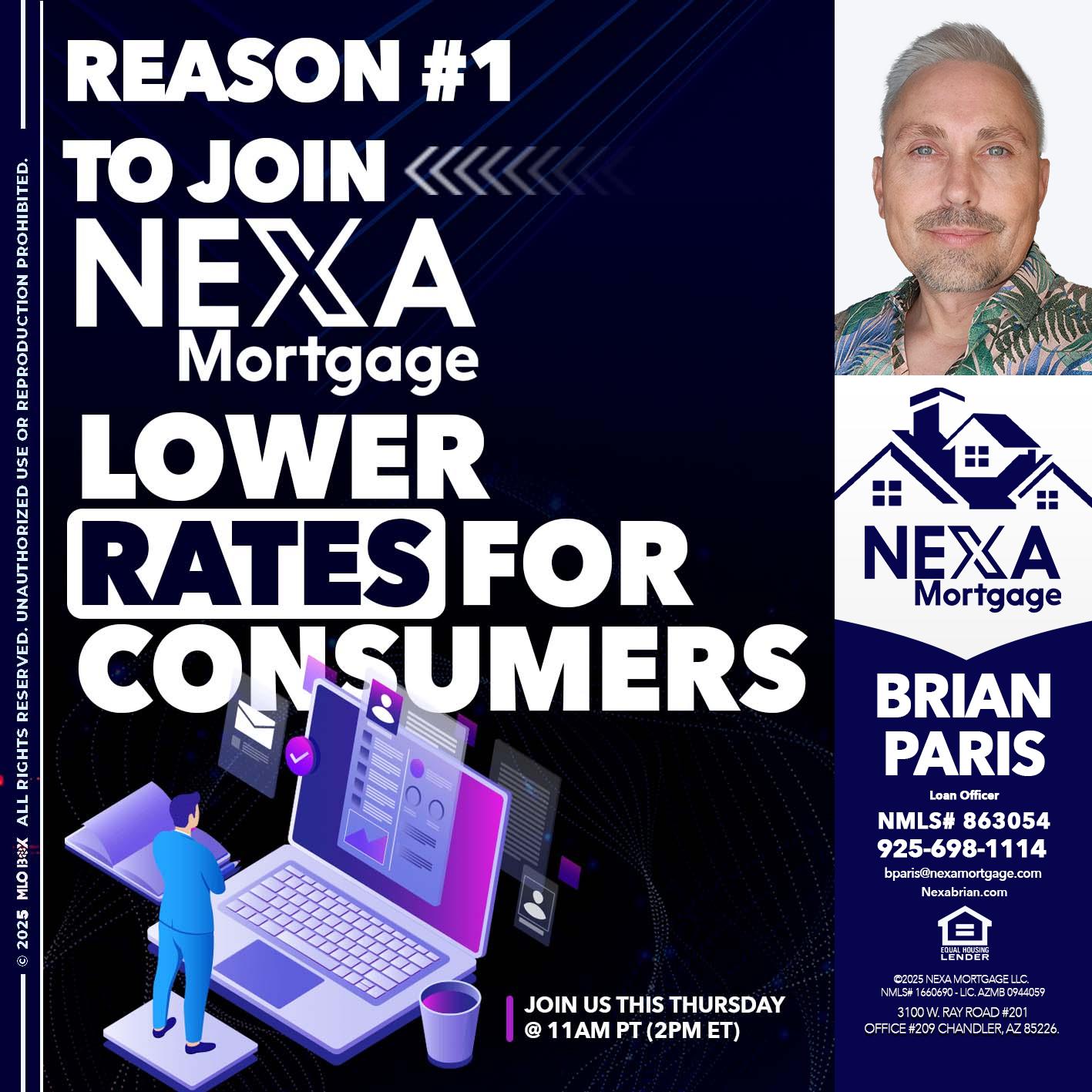 REASON 1 - Brian Paris -Loan Officer