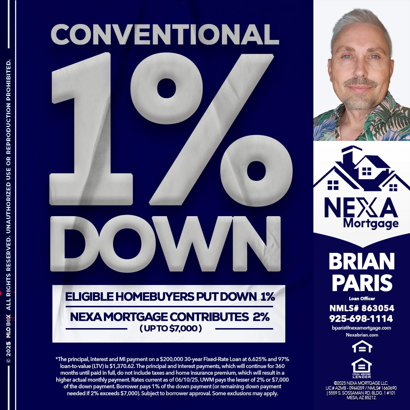 CONVENTIONAL - Brian Paris -Loan Officer