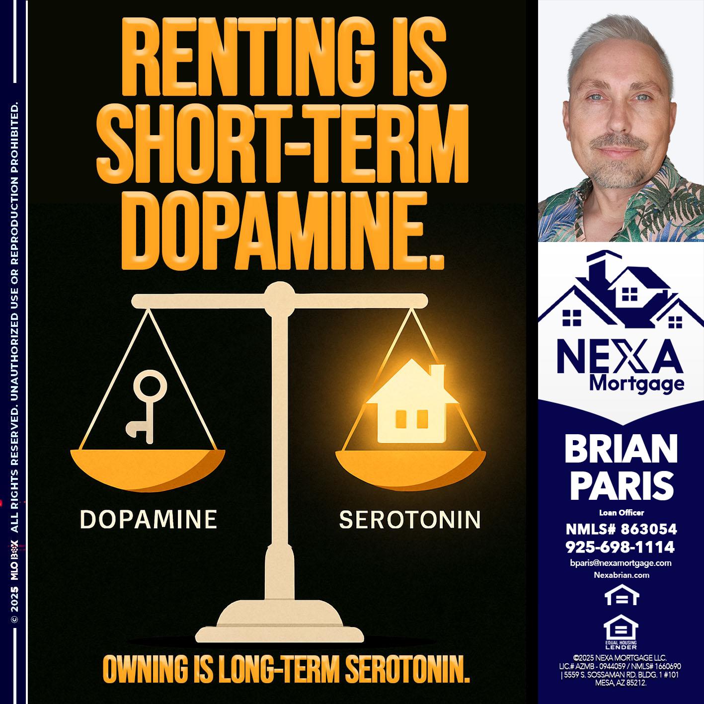 RENTING IS SHORT TERM - Brian Paris -Loan Officer