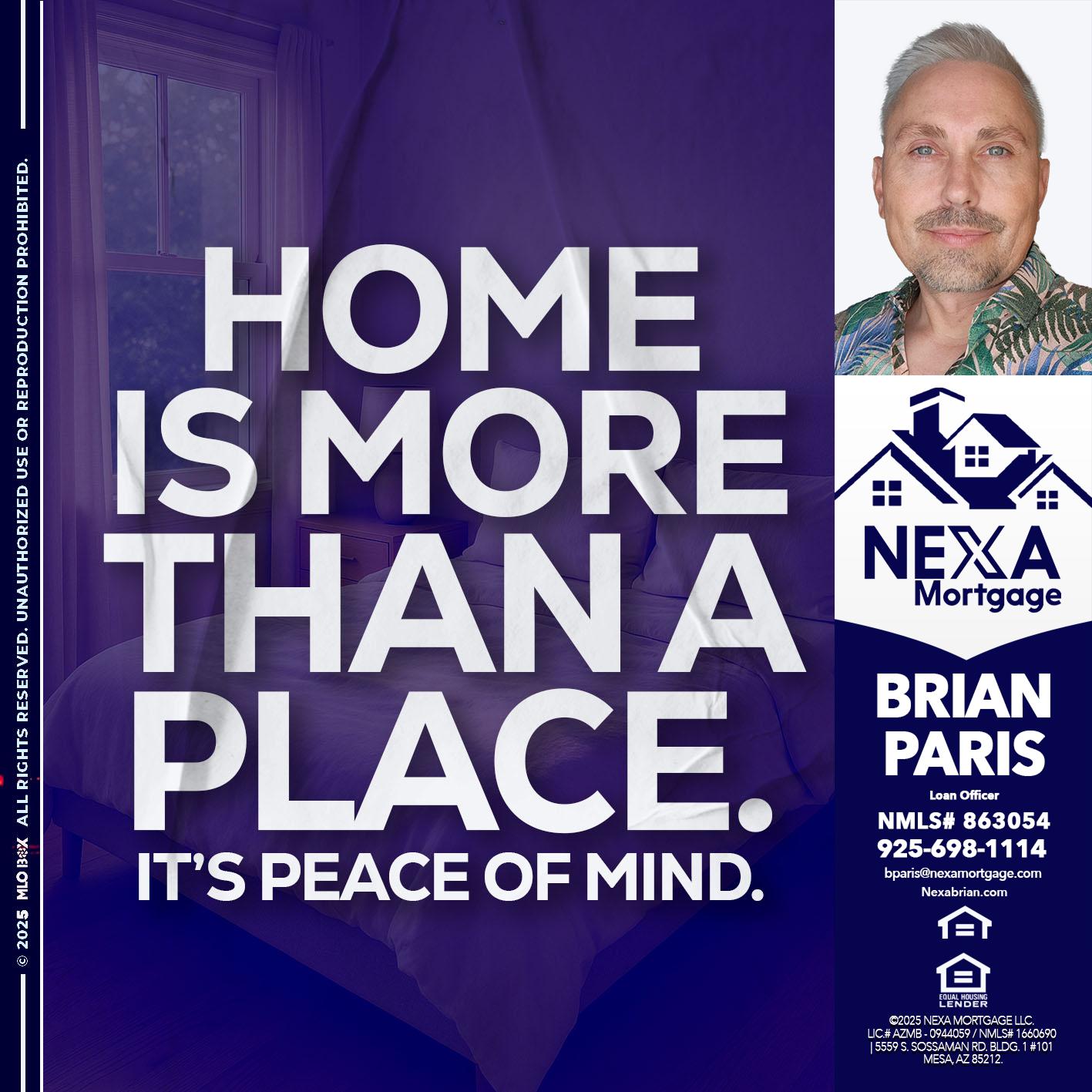 HOME IS MORE - Brian Paris -Loan Officer