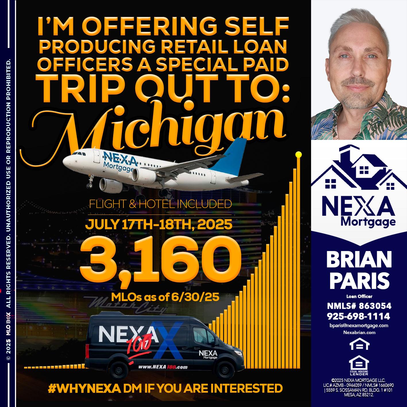 MICHIGAN TRIP - Brian Paris -Loan Officer