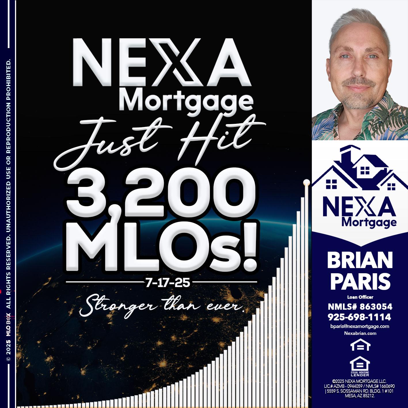 3200 MLOs - Brian Paris -Loan Officer