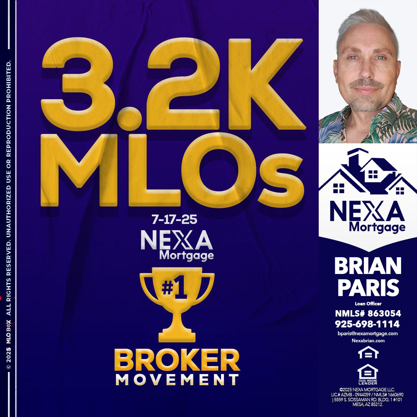 3.2K MLOs - Brian Paris -Loan Officer