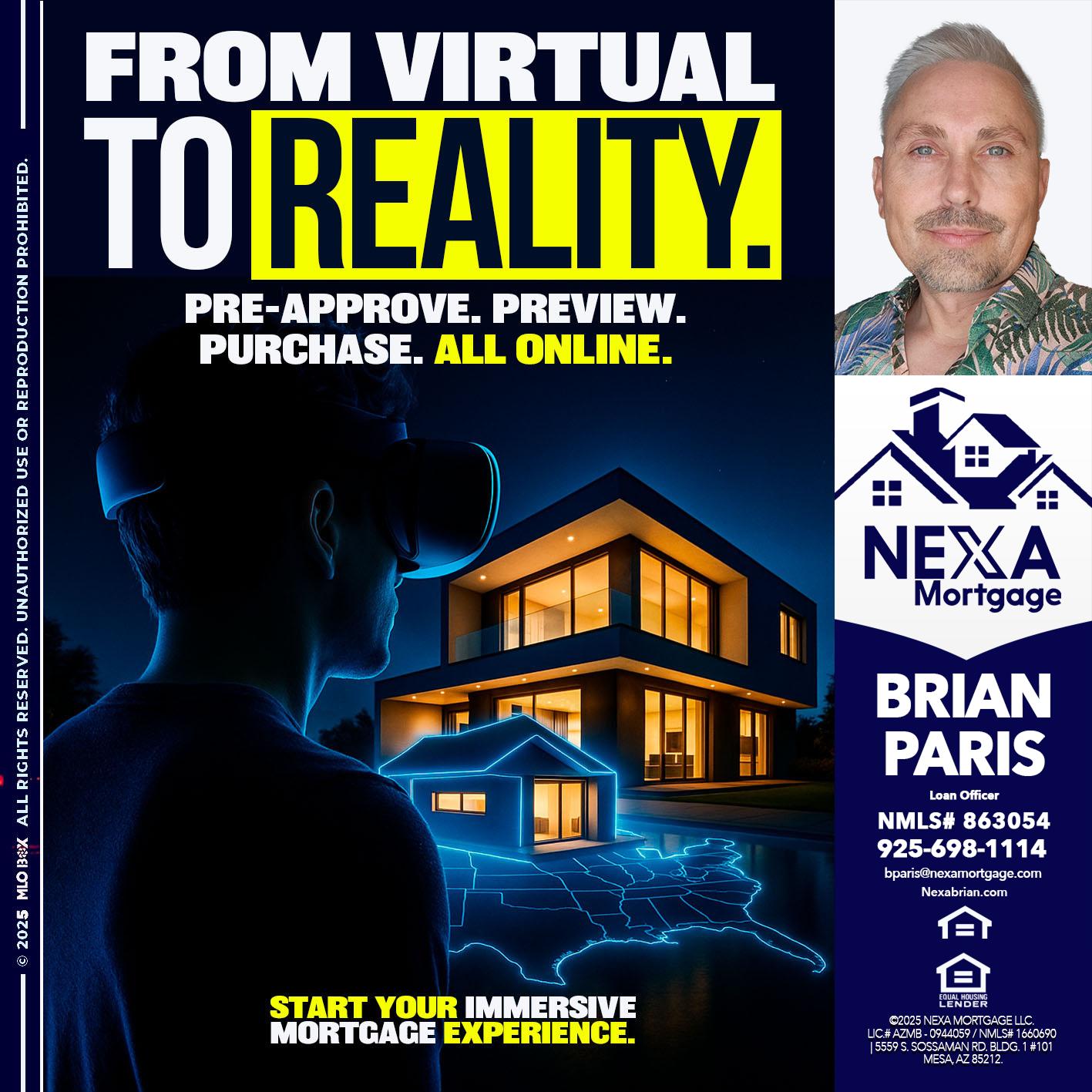 FROM VIRTUAL - Brian Paris -Loan Officer