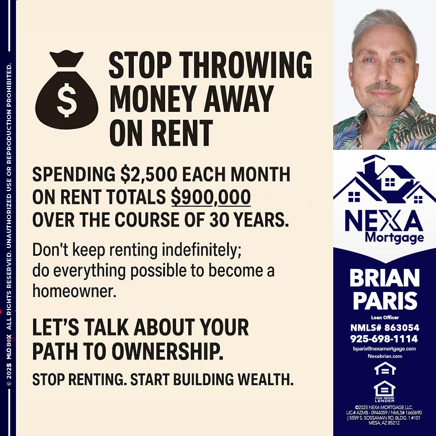 STOP THROWING - Brian Paris -Loan Officer