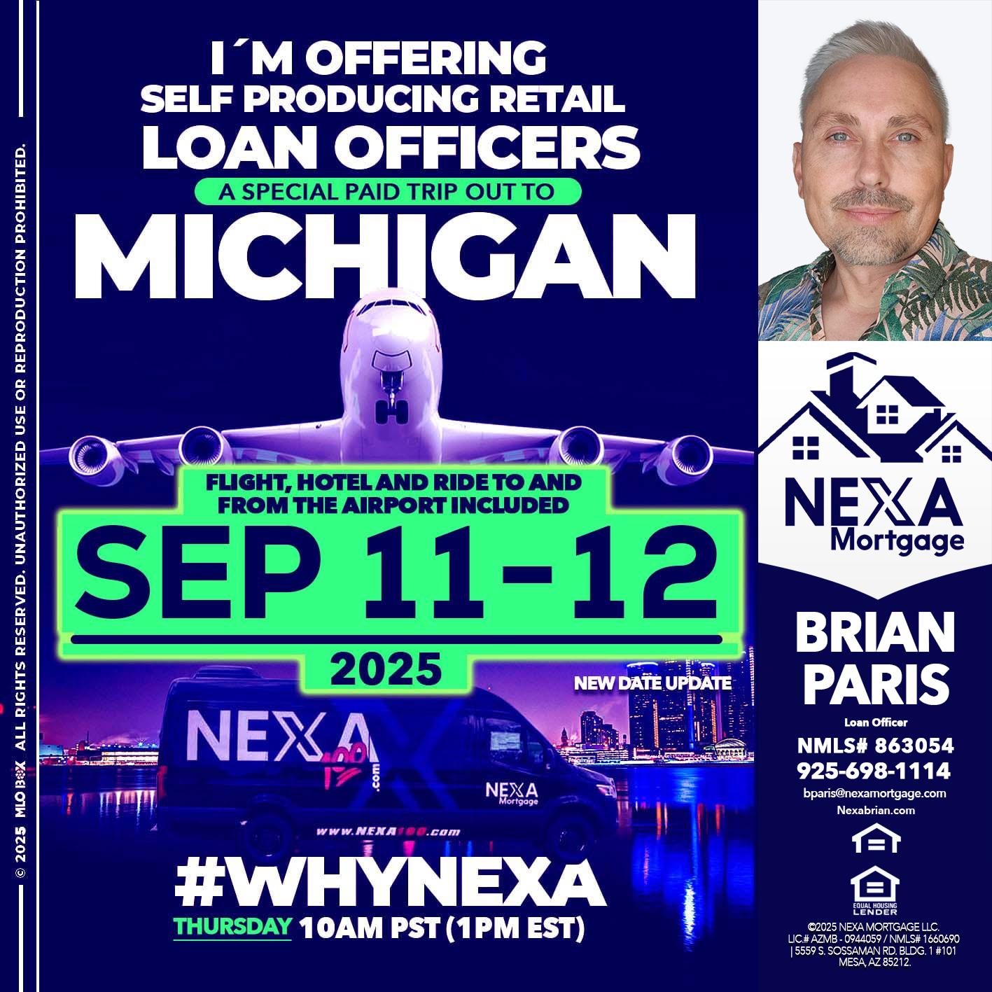 MICHIGAN TRIP - Brian Paris -Loan Officer