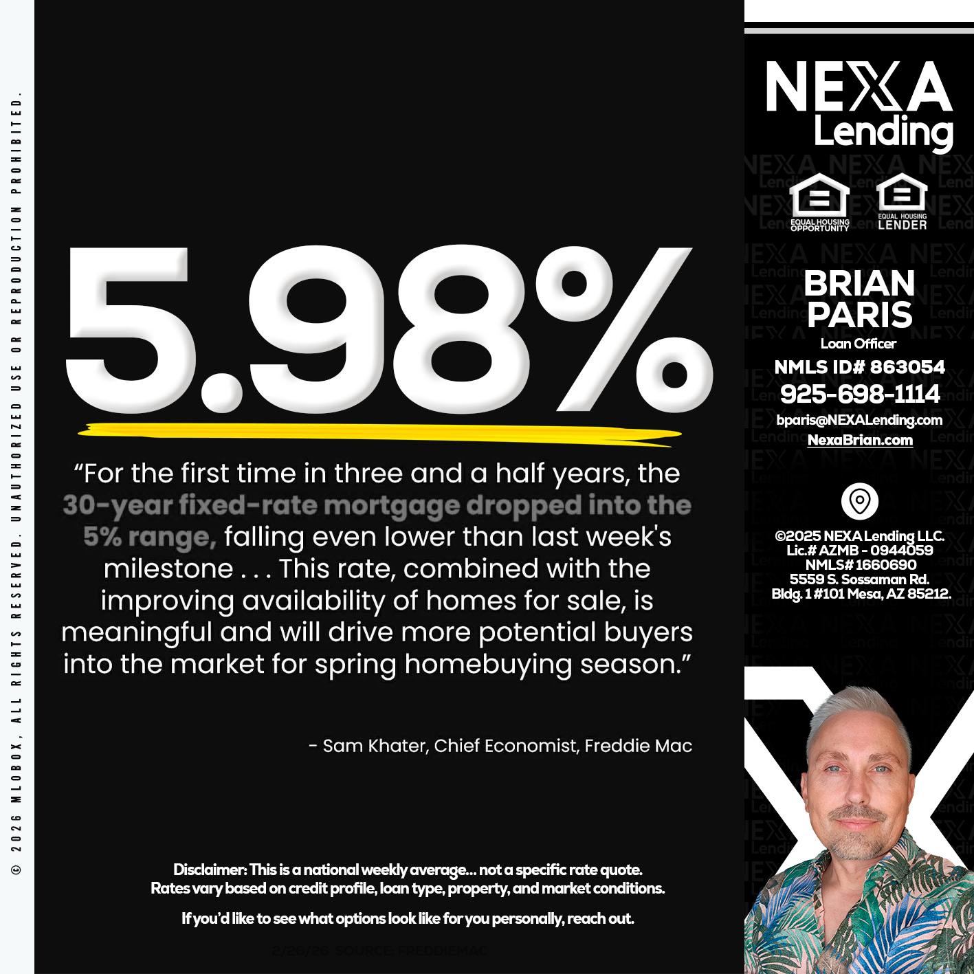 5.98% - Brian Paris -Loan Officer