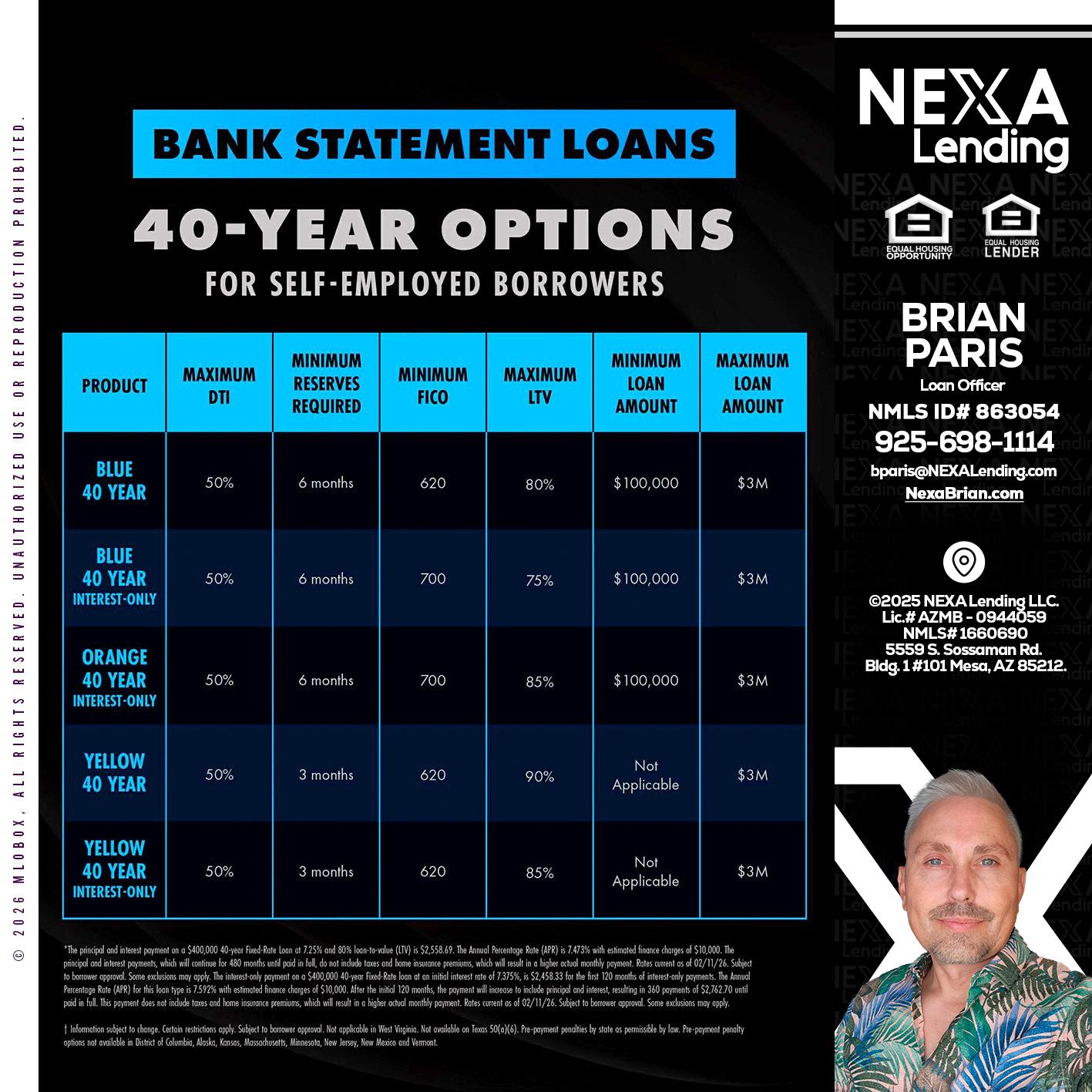 40 YR. OPTIONS - Brian Paris -Loan Officer