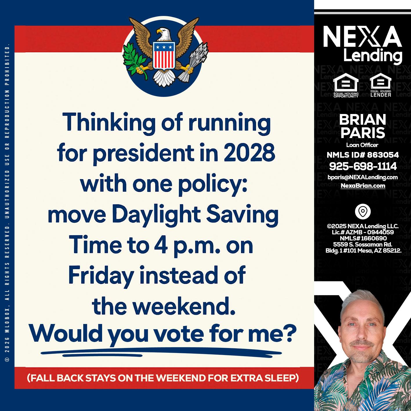 THINKING OF RUNING - Brian Paris -Loan Officer