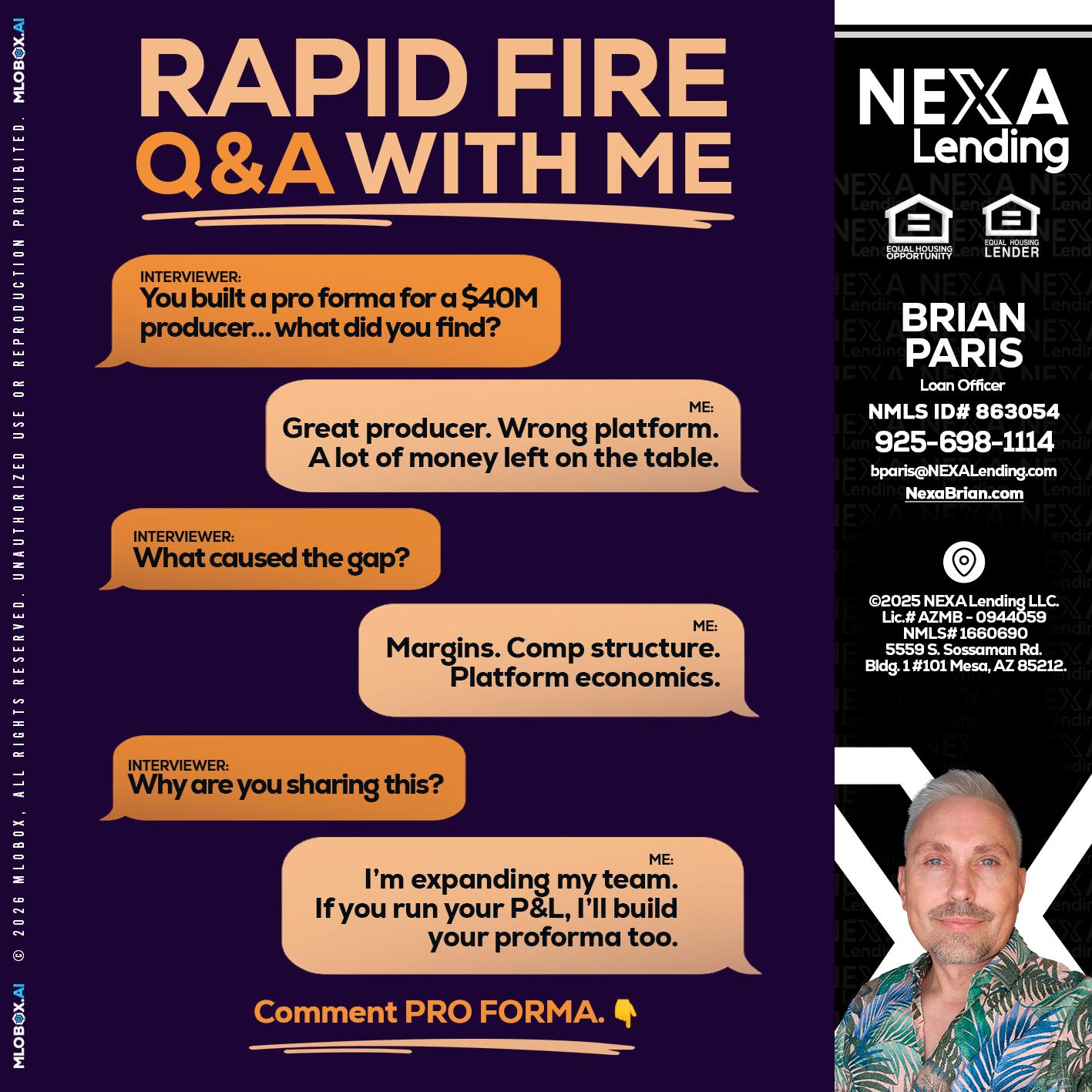 RAPID FIRE - Brian Paris -Loan Officer