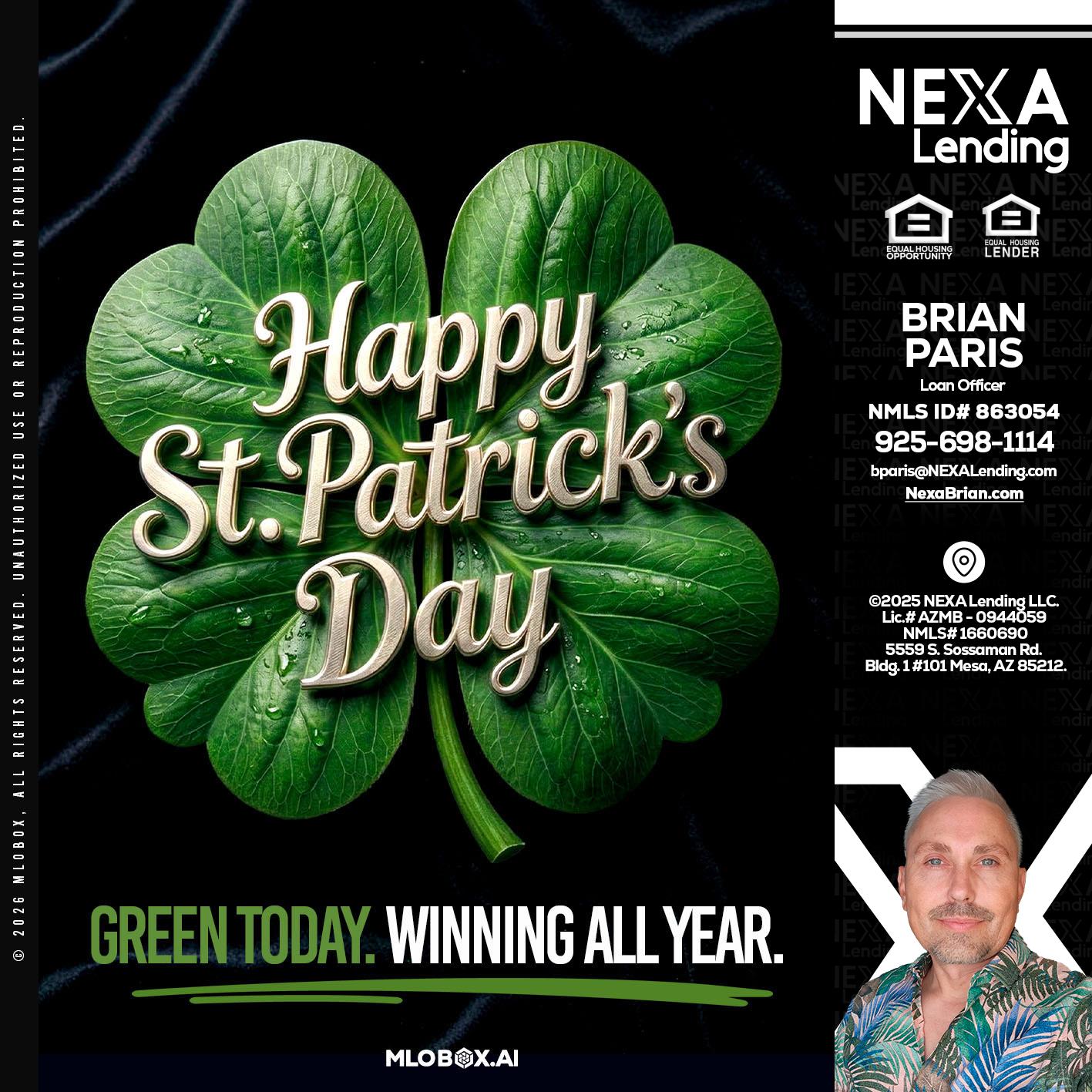 happy st. Patricks day - Brian Paris -Loan Officer