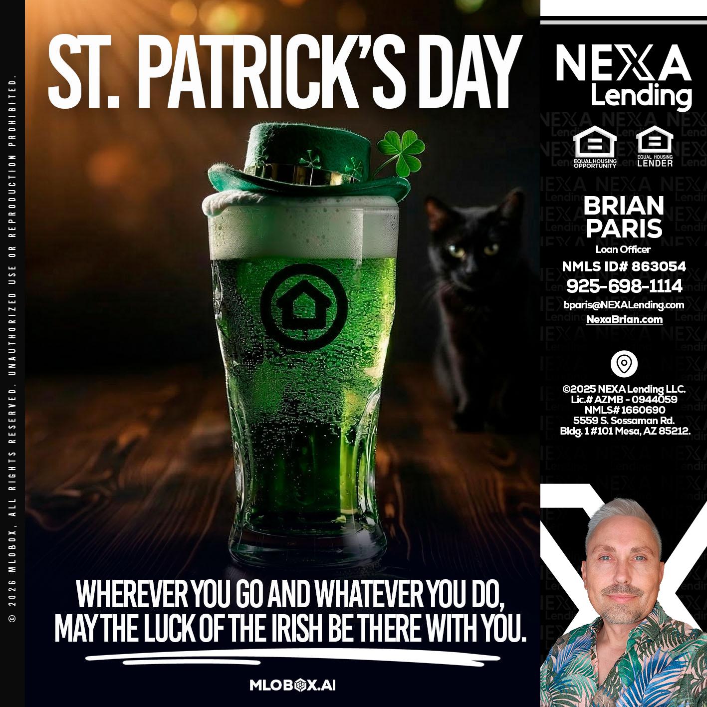 st. Patricks day - Brian Paris -Loan Officer